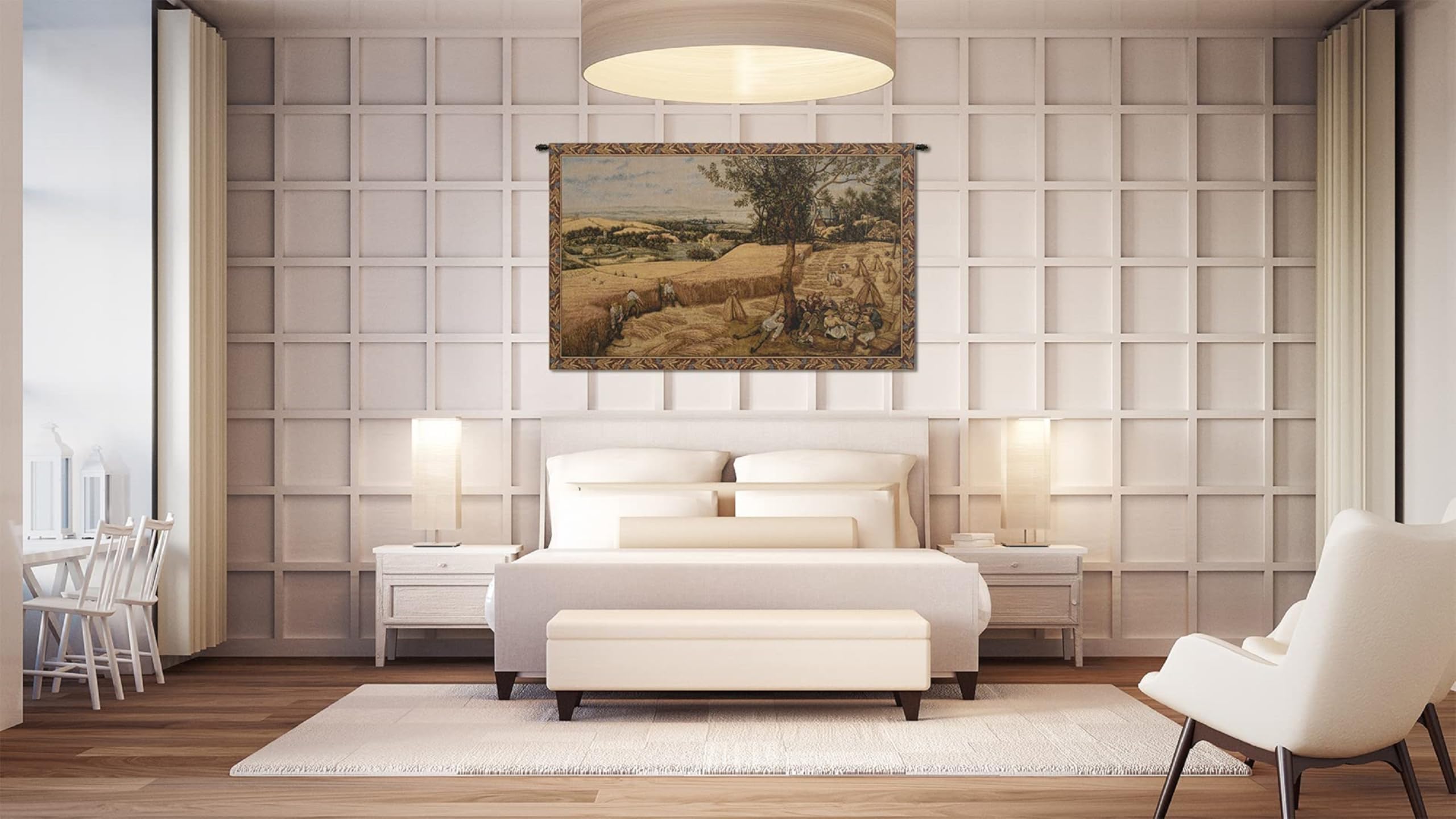 Charlotte Home Furnishings Italian Tapestry Wall Hanging 26x40 Inch - Viscose Cotton Polyester Blend Wall Art - Pieter Bruegel Inspired Home Decor - Perfect for Living Room, Bedroom & Office Decor