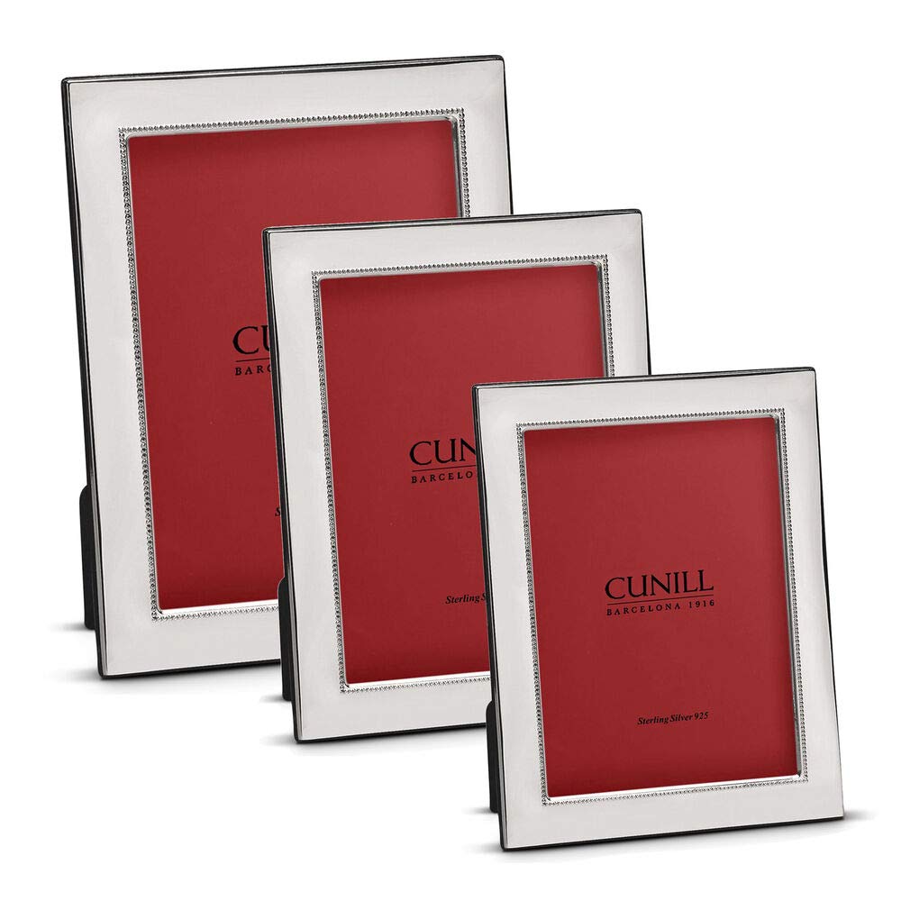Cunill 9246 .925 Sterling Silver Beaded Wide 4x6 Inch Picture Frame - Elegant Home Decor for Photos, Artwork & Display