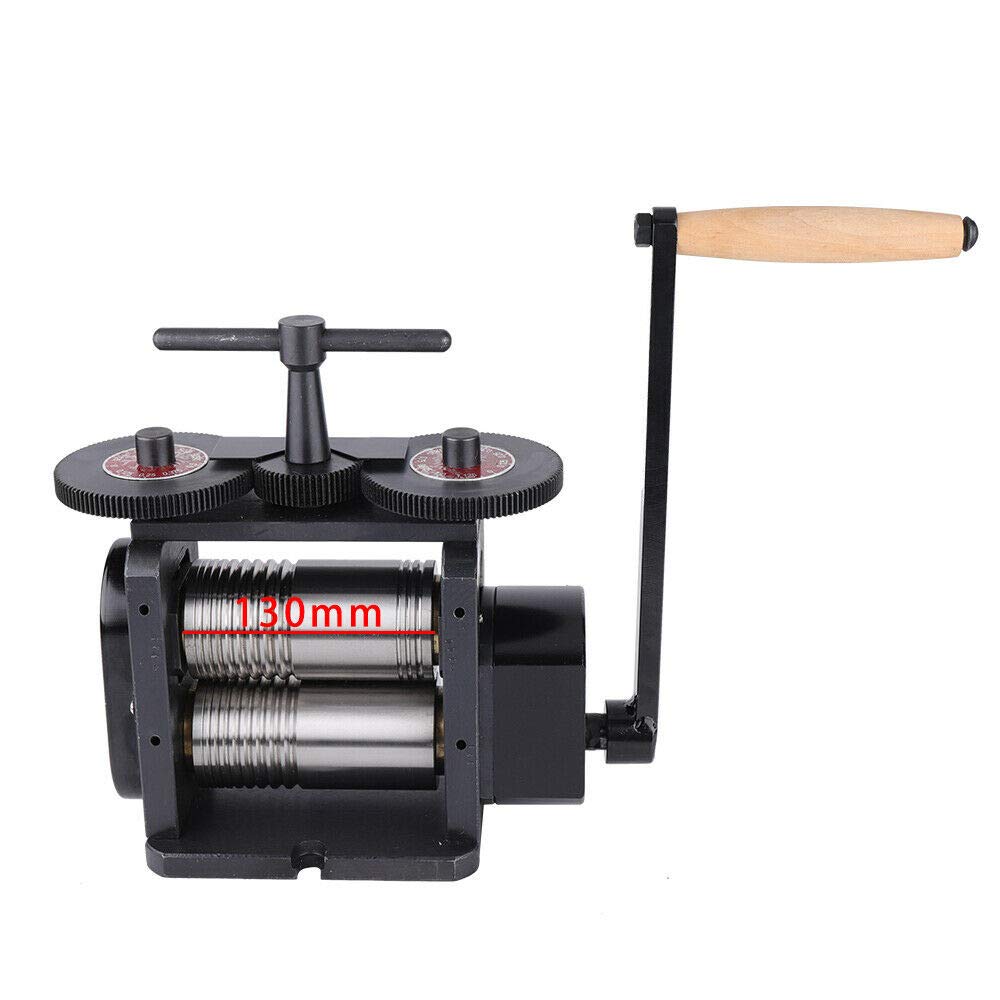 Eapmic 130mm (5.1inch) Manual Jewelry Rolling Mill Press Machine - 4:1 Gear Ratio for Metal Forming, Wire Flattening & DIY Jewelry Making | Perfect for Goldsmiths, Crafters & Metalwork Enthusiasts