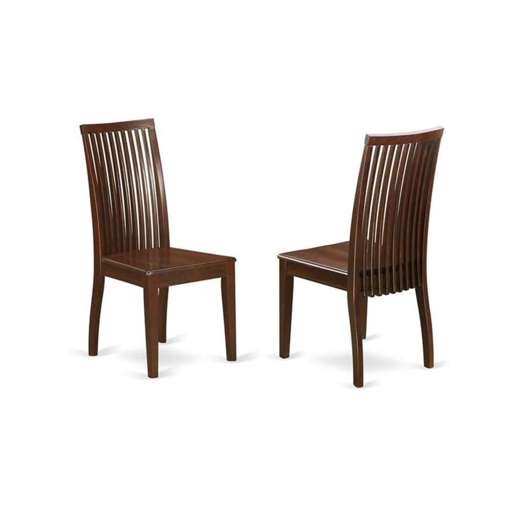 East West Furniture NOIP3-MAH-W 3-Piece Mahogany Dining Set with Extendable Butterfly Leaf Table (32x54 Inch) & 2 Chairs - Perfect for Small Kitchens, Breakfast Nooks & Compact Dining Spaces