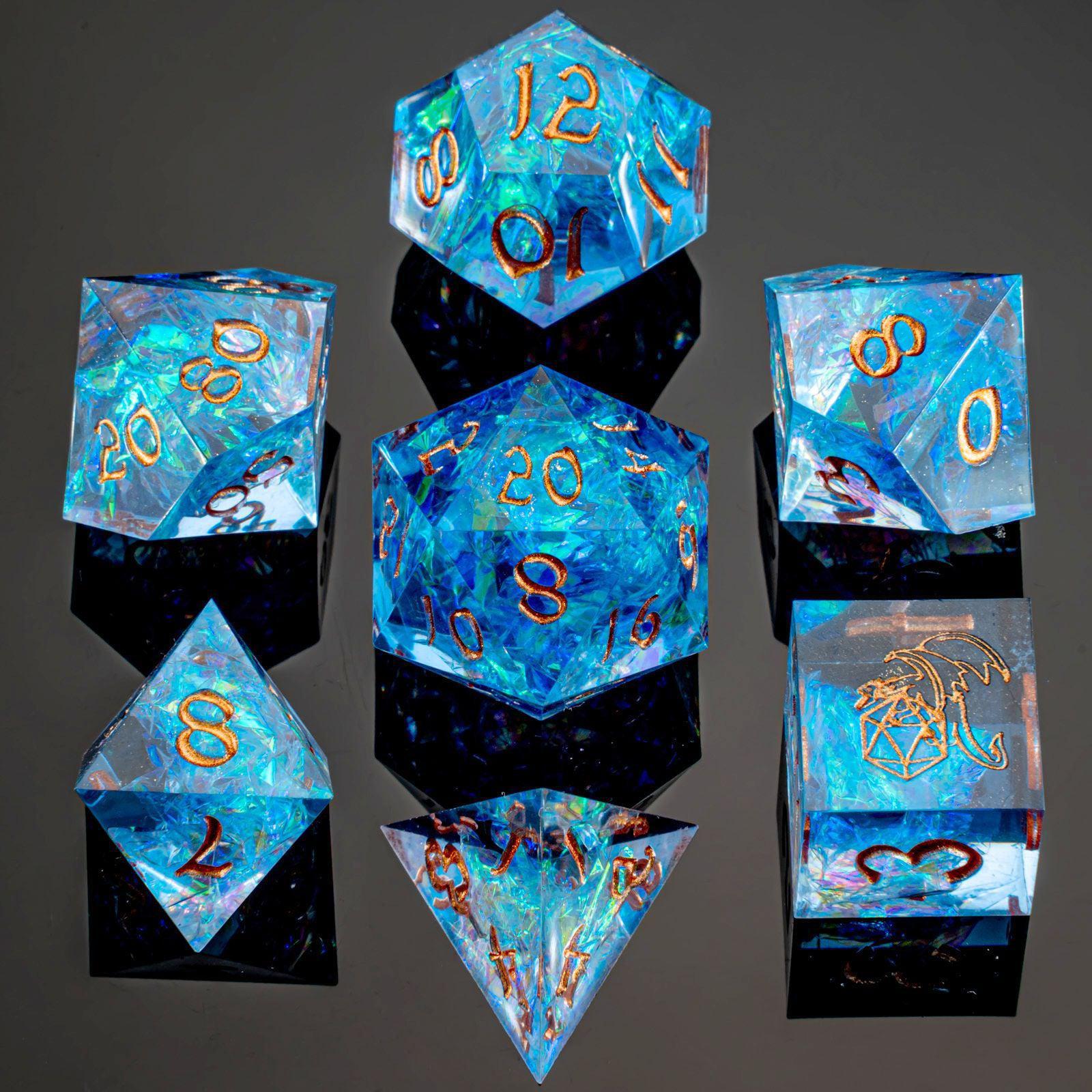 Captured Magic: Blue (7 Dice RPG Set) - Perfect for Dungeons & Dragons, Pathfinder & Tabletop Roleplaying Games