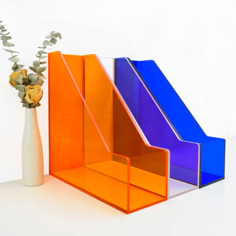 Prism Pop Acrylic File Organizer - Colorful Desktop Document Holder for Office, School & Home Organization - Perfect for Bills, Papers, Letters & Stationery Storage