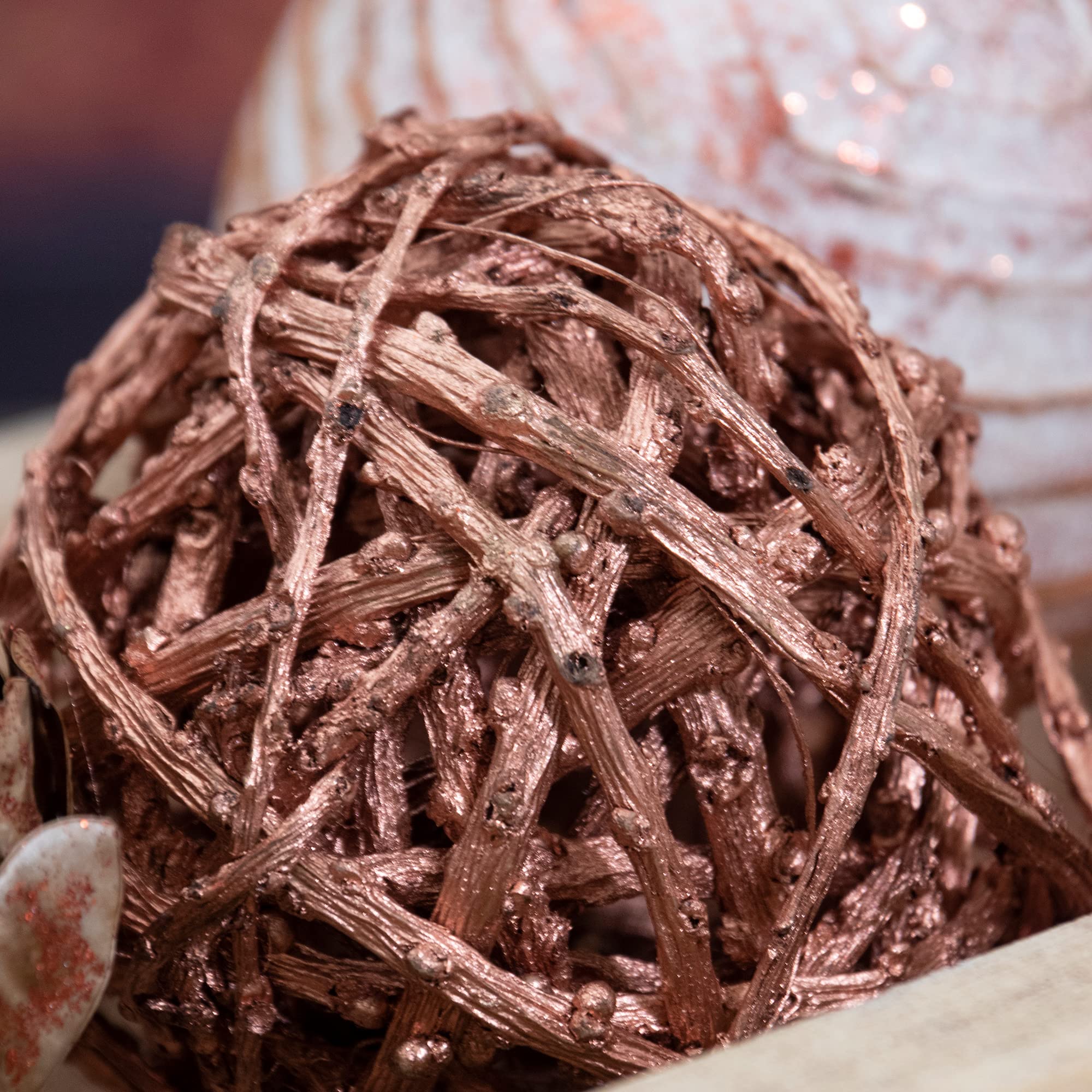 ANDALUCA Decorative Vase Filler Balls - Rustic Copper Orbs for Home Decor, Centerpieces, Wedding & Party Decorations - Perfect for Tablescapes, Floral Arrangements and DIY Crafts