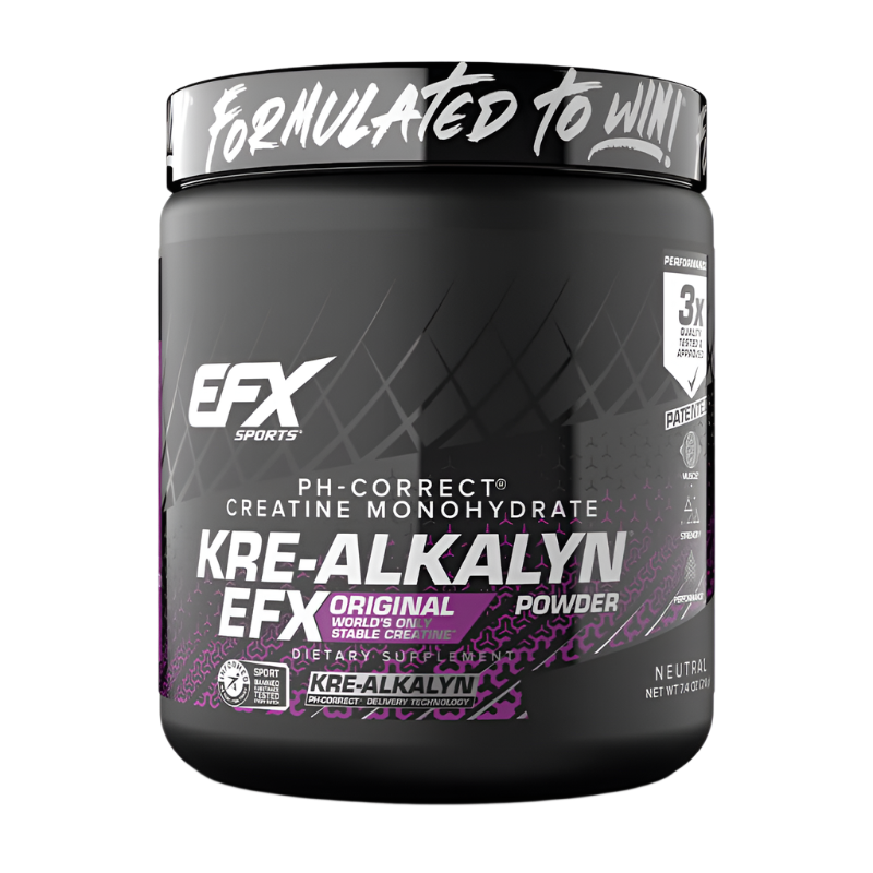 EFX Sports Kre-Alkalyn Creatine Powder - 210g Unflavored | Muscle Recovery & Strength Supplement for Athletes & Bodybuilders | Pre-Workout & Post-Training Support