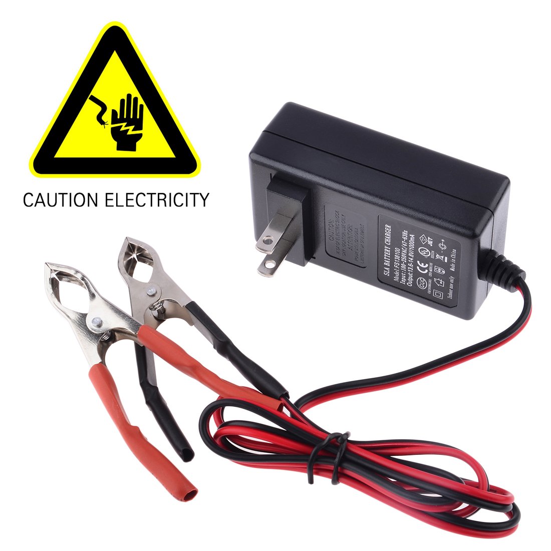 12V 14.4V 1A Smart Battery Charger & Maintainer for Lead Acid Batteries - Portable Car Battery Charger for Vehicles, Motorcycles, Boats & Power Equipment - Black