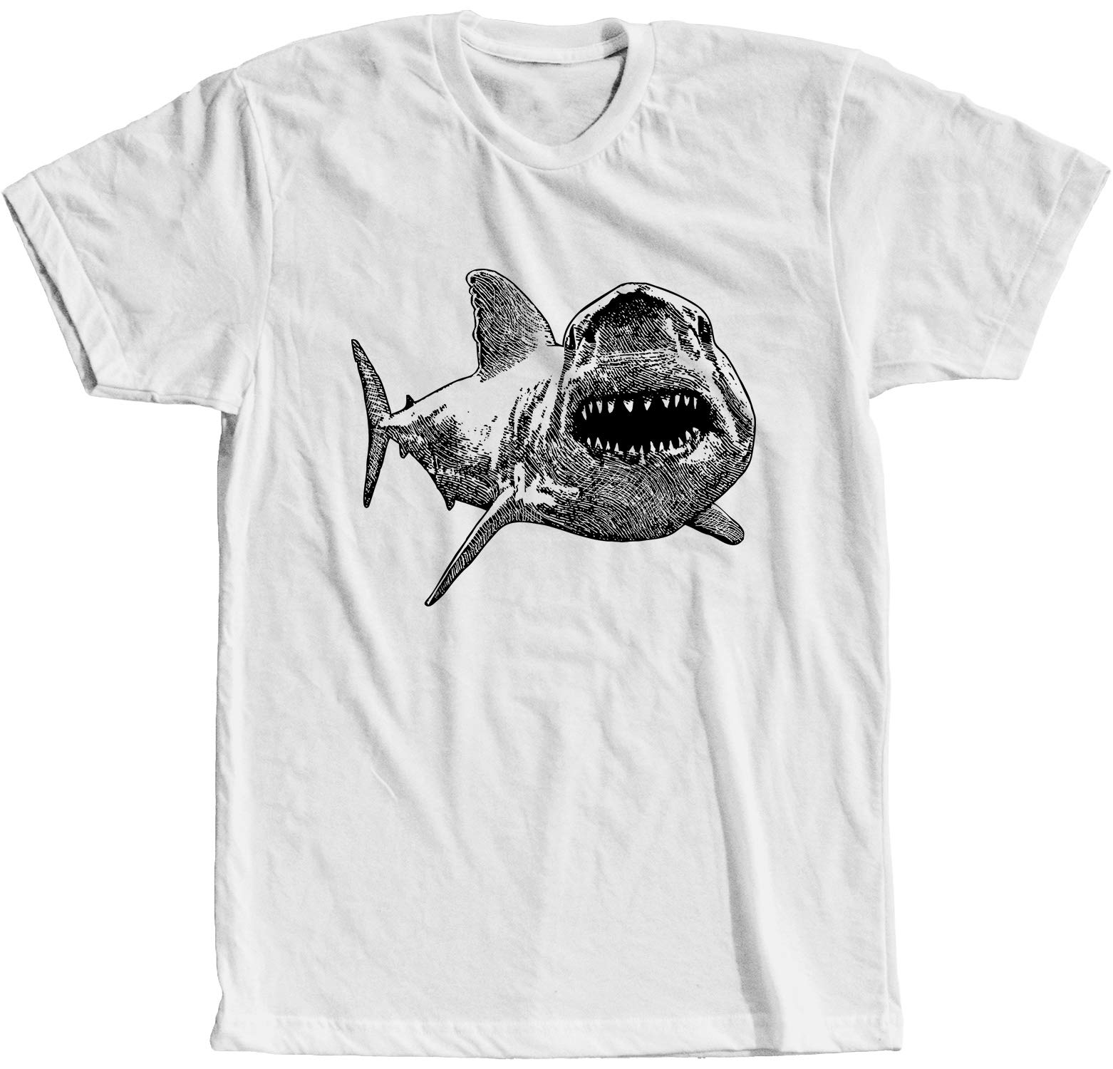 Great White Shark T-Shirt with Teeth Design - Unisex Shark Attack Graphic Tee for Men & Women - Perfect for Beach, Fishing Trips & Shark Week