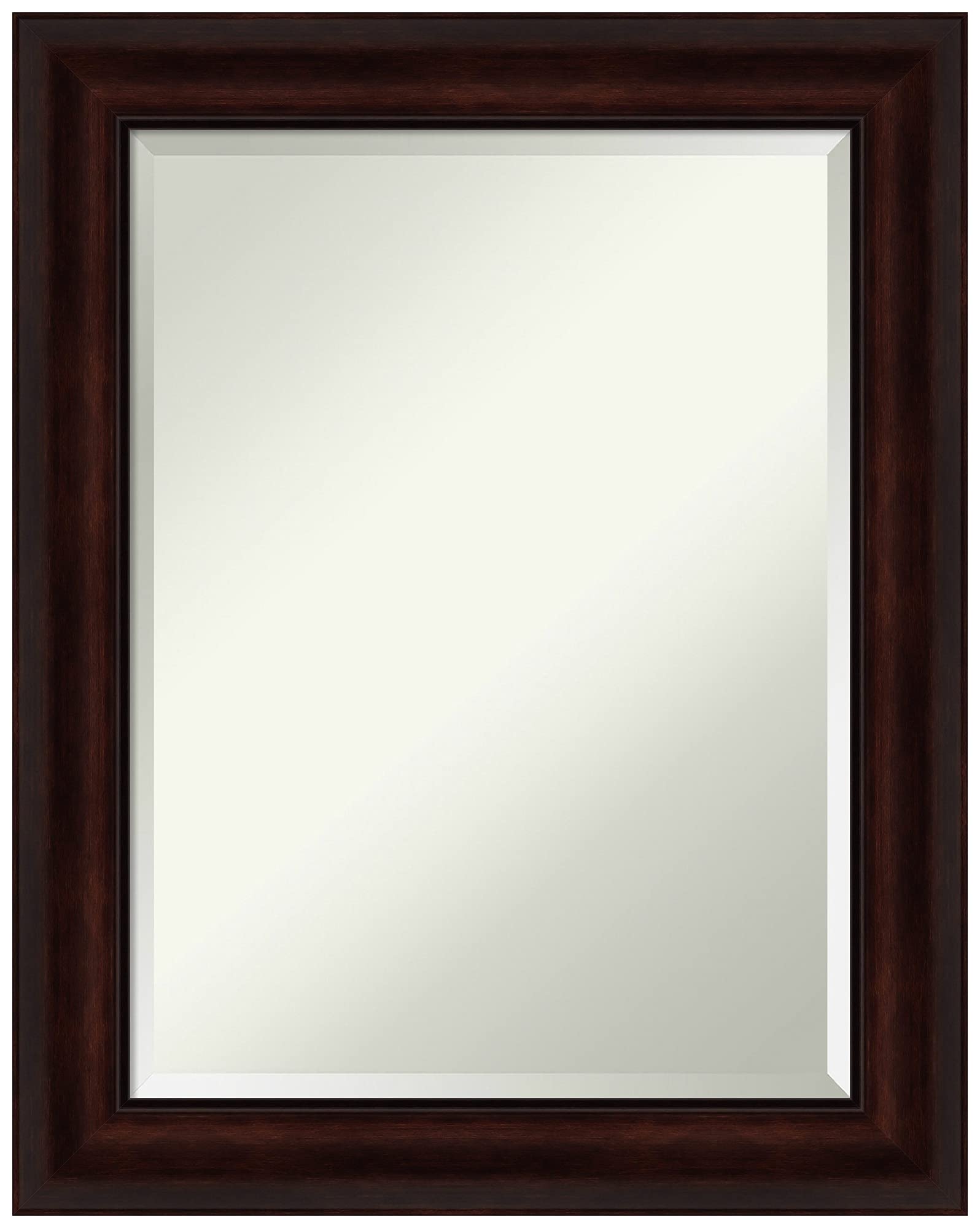 Amanti Art 29x23 Inch Brown Rectangle Wall Mirror - Coffee Bean Finish, Beveled Edge, Medium Casual Frame for Bathroom & Living Room Decor - Horizontal & Vertical Hanging - Perfect for Vanity, Entryway, and Bedroom Wall Decor