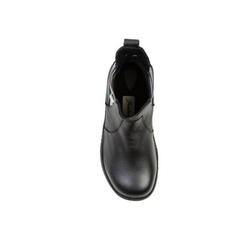 Feather Paris Women's Slip-On Steel Toe Safety Work Boots - Black | OSHA Compliant Non-Slip Shoes for Construction, Warehouse & Industrial Work
