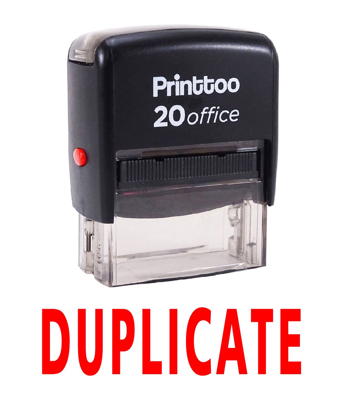 Custom Self-Inking Rubber Stamp for Office - Printtoo Duplicate Stamp in Red | Perfect for Business Documents, Paperwork & Mailings