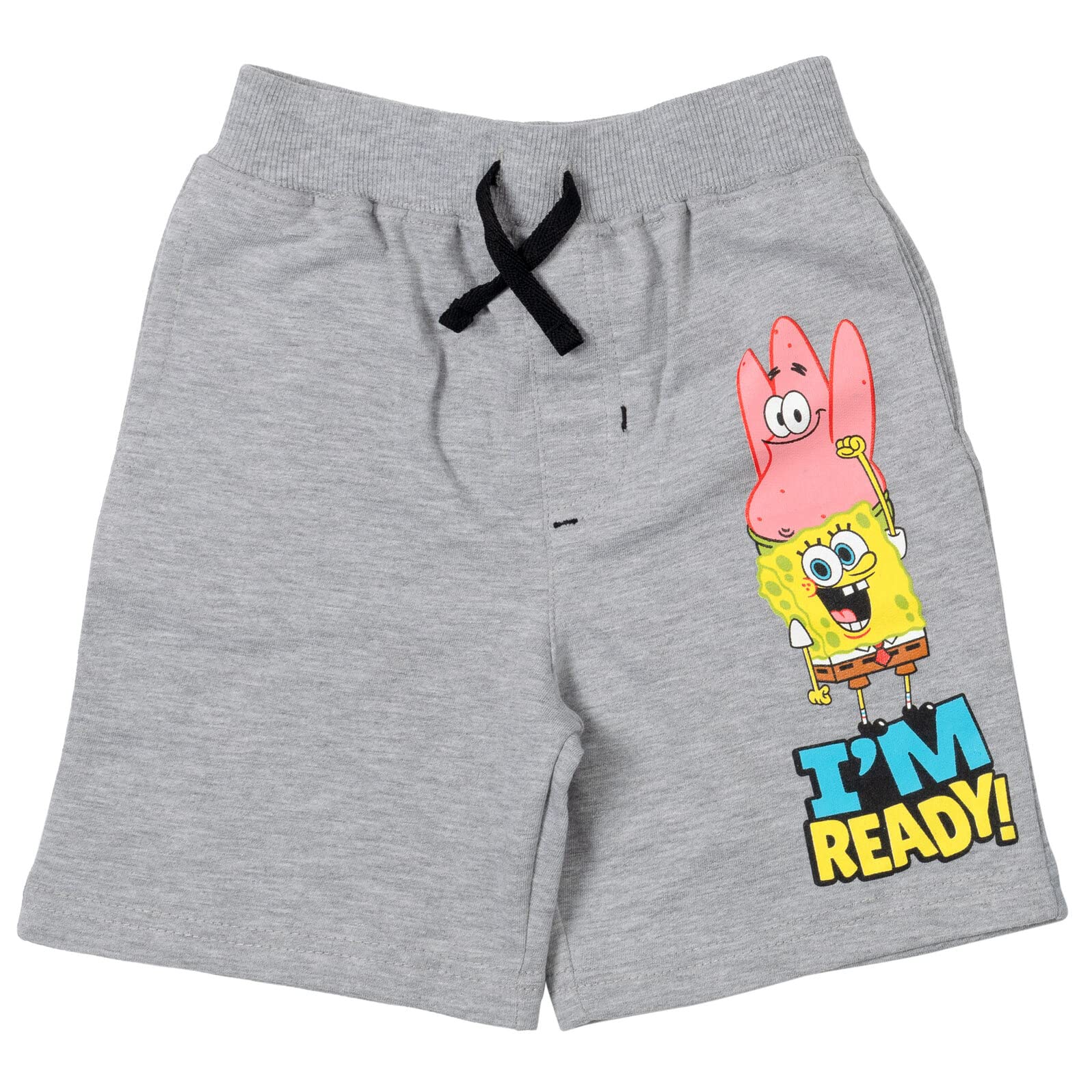 SpongeBob SquarePants Cartoon French Terry Cotton 2-Pack Casual Shorts for Men - Comfortable Lounge & Sleepwear for Home, Beach, and Vacation