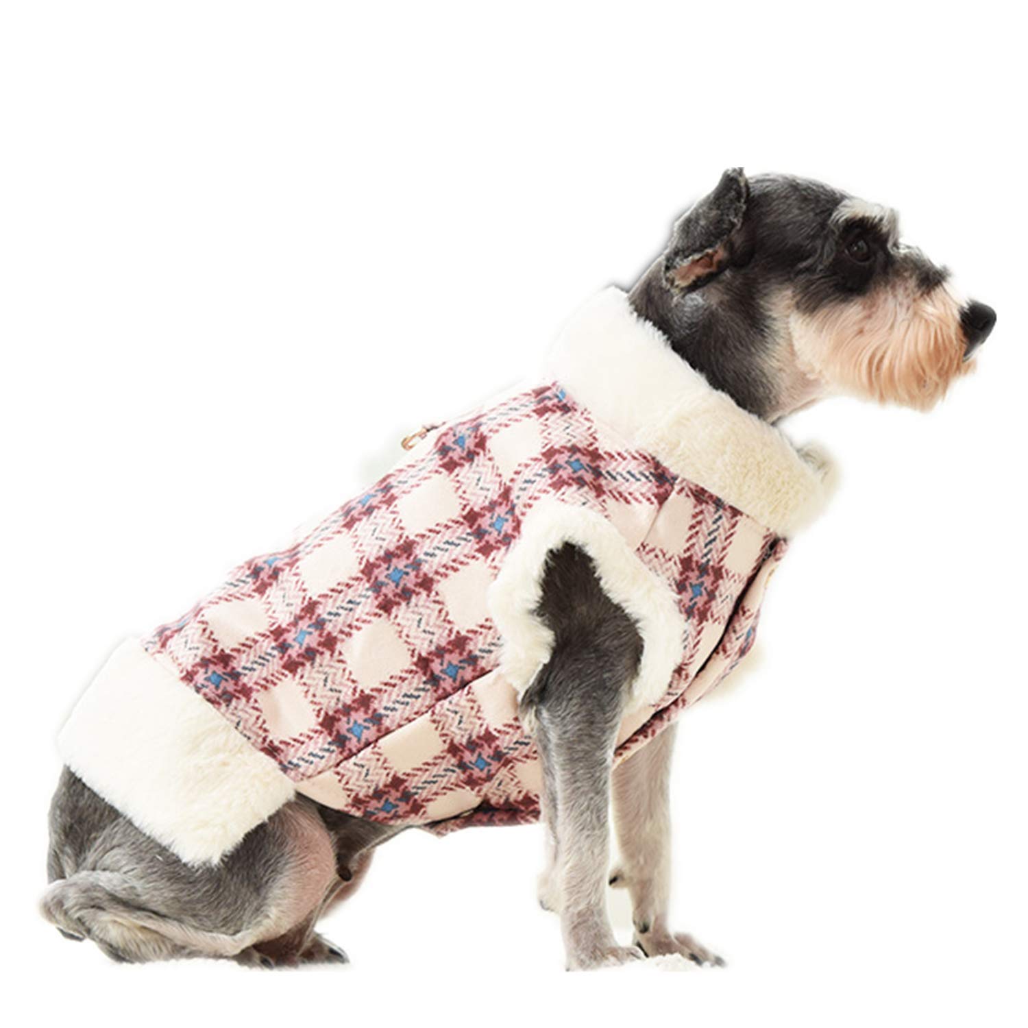 Faux Suede Fleece Dog Coat - Warm Winter Jacket & Vest for Small Dogs, British Style Pet Snowsuit in Pink | Perfect for Cold Weather Walks & Outdoor Adventures