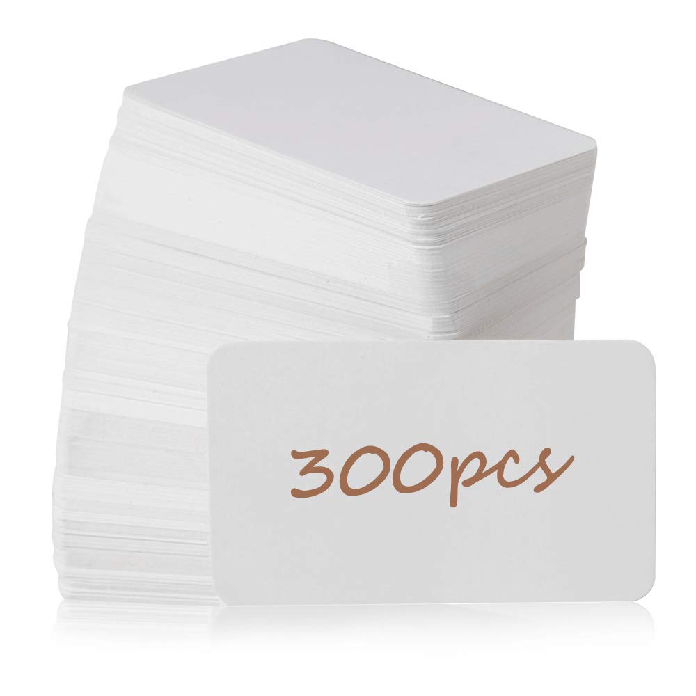 Premium White Blank Business Cards 300pcs - 3.5x2.2 Inch Small Kraft Paper Note Cards for Professional Networking, Events & DIY Craft Projects