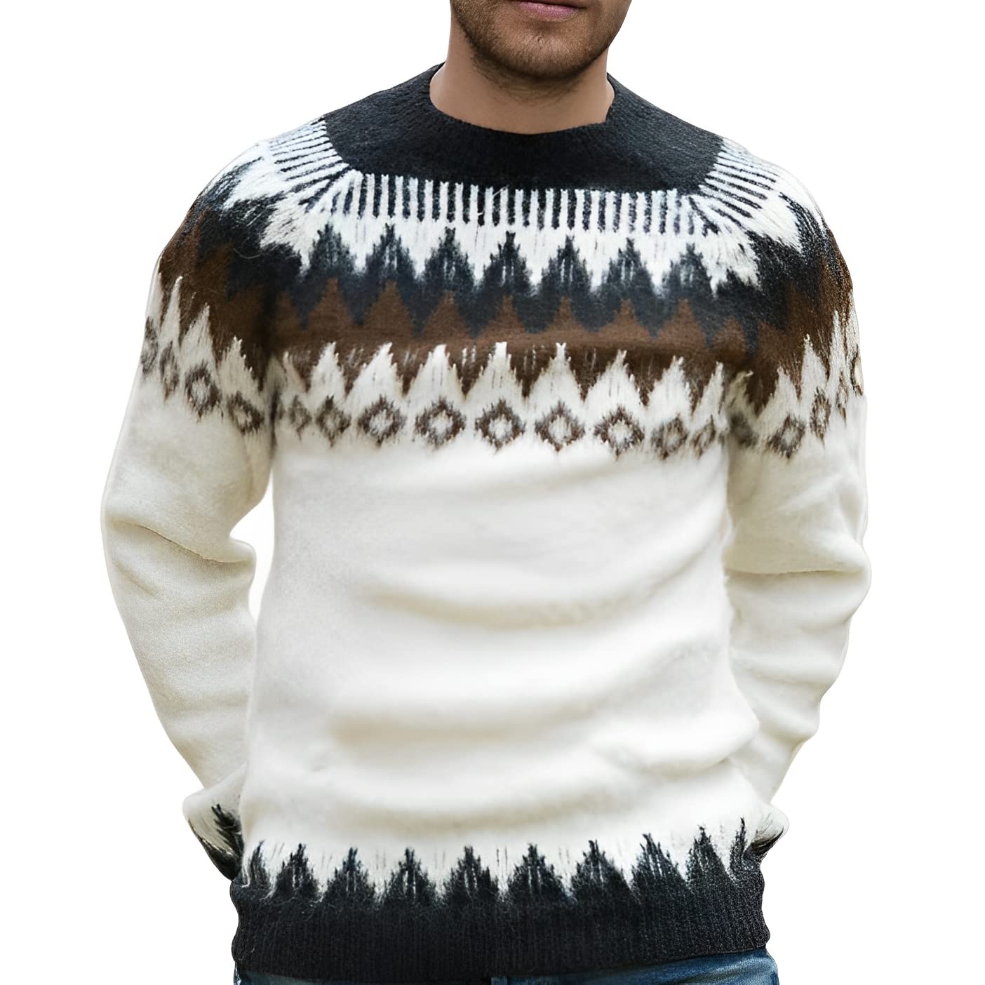 Men's Alpaca Wool Sweater - Warm & Soft for Winter Outdoors