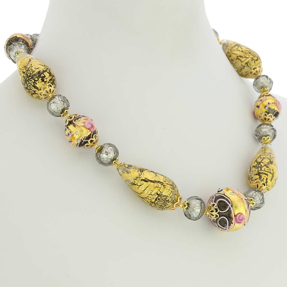 Venetian Murano Glass Necklace - Handcrafted Carnivale di Venezia Jewelry with Cloudy Sky Design | Perfect for Weddings, Parties & Gift Giving
