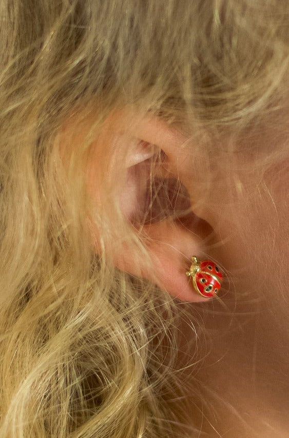 Clip On Earrings for Women - Cute Little Lady Bug Design | Non-Piercing Fashion Jewelry for Parties, Weddings & Everyday Wear