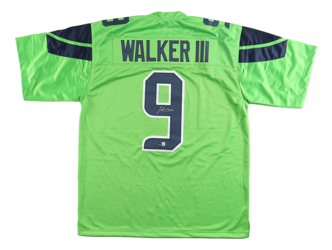 Kenneth Walker III Seattle Seahawks Signed Green Football Jersey - Authentic NFL Collectible for Fans & Memorabilia Enthusiasts - Perfect for Display, Gifting, and Game Day