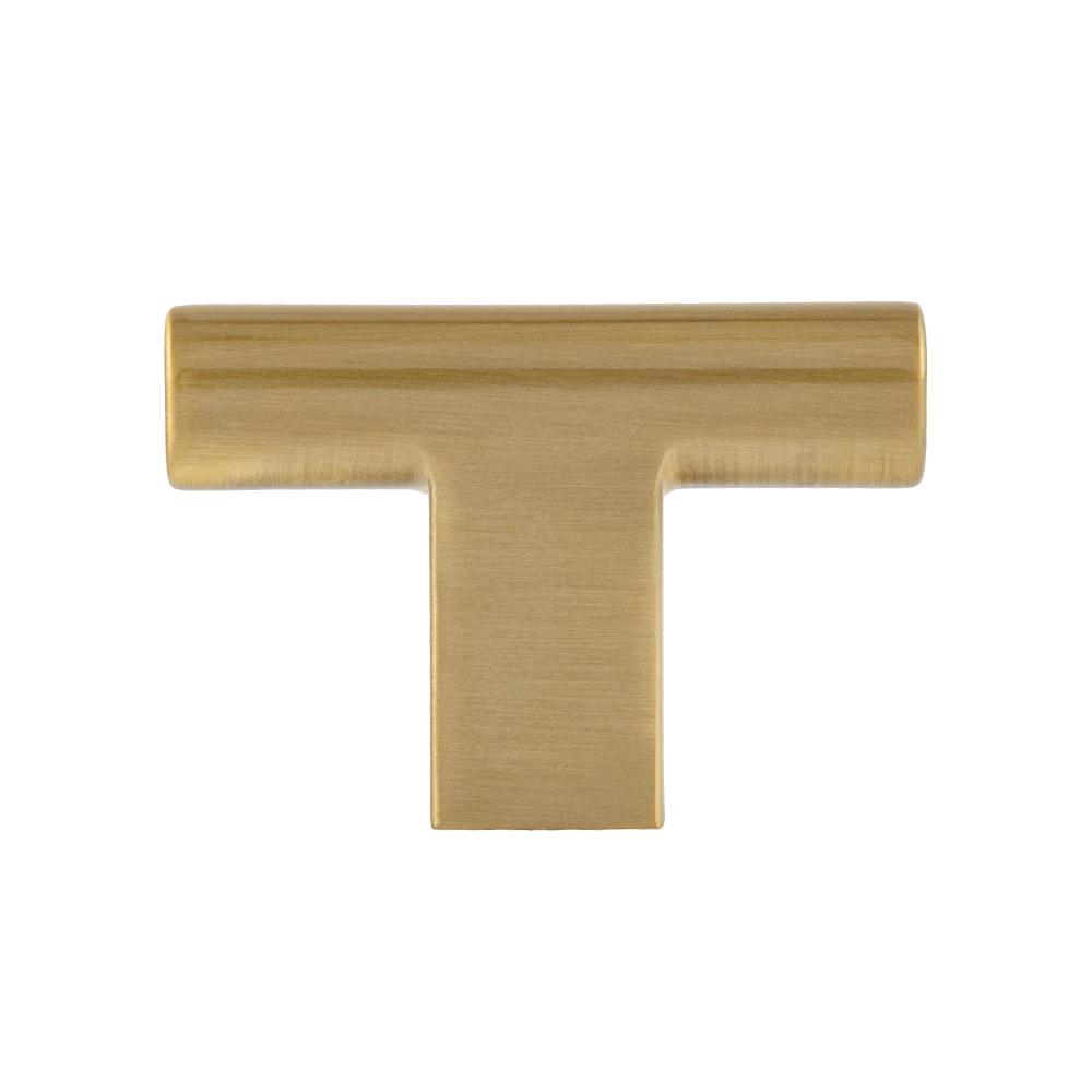Satin Brass Cabinet Knobs - Elegant Summer T Knob for Drawers & Cabinets - Perfect for Bedroom, Kitchen, and Bathroom Furniture Upgrade