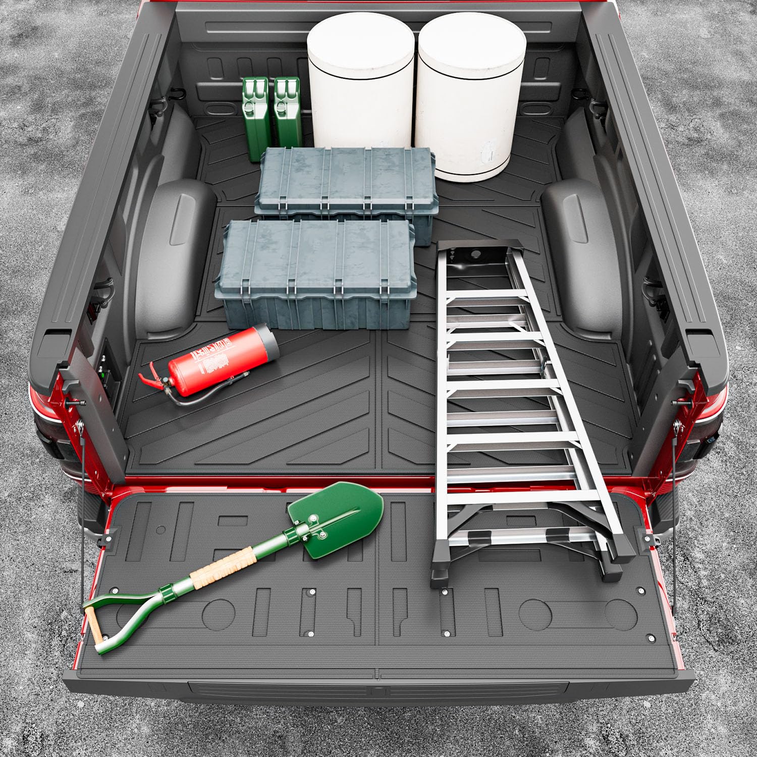 6.5FT Heavy Duty TPE Truck Bed Mat & Tailgate Liner Compatible with 2021-2025 Ford F-150 (6.5ft Bed) - Durable, Non-Slip Protection for Cargo & Gear - Perfect for Camping, Work Sites & Off-Road Adventures