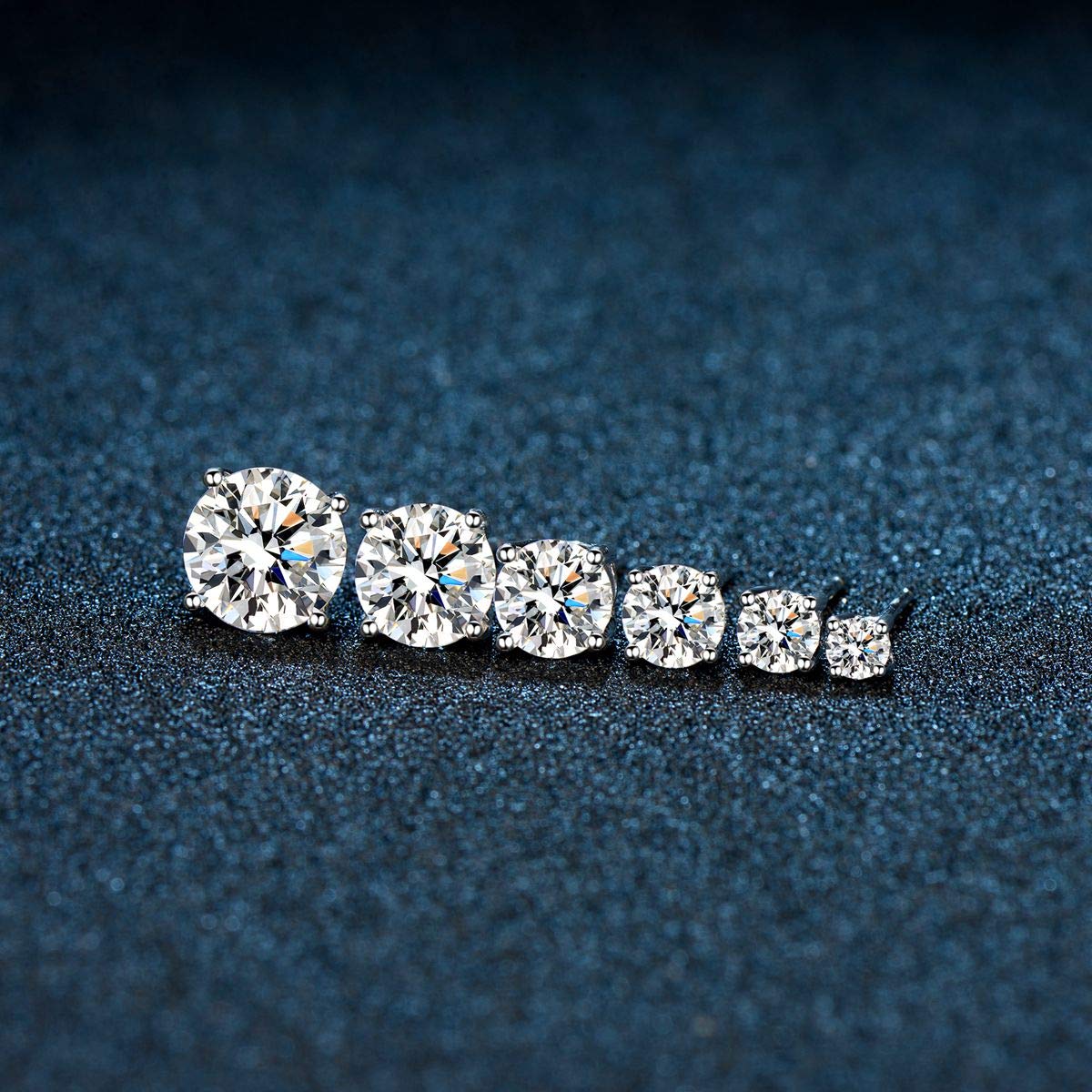 18K Gold Plated Sterling Silver Cubic Zirconia Stud Earrings for Women & Men | Hypoallergenic Simulated Diamond CZ Earrings | Gift for Anniversary, Birthday & Everyday Wear
