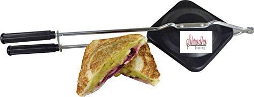 Nonstick Sandwich Maker & Hand Toaster - Portable Grill for Perfect Paninis, Grilled Cheese & Breakfast Sandwiches - Ideal for Home, Office & Camping Use