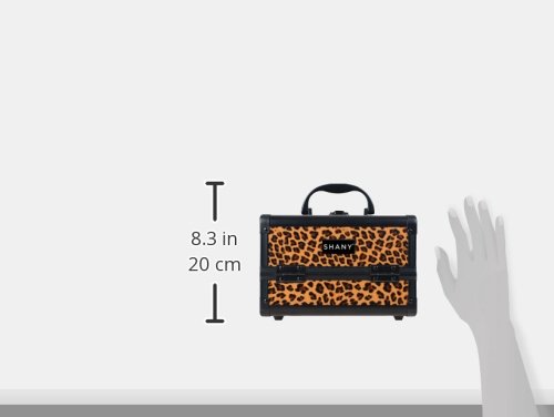 SHANY Chic Makeup Train Case - Portable Cosmetic Organizer with Lock, Multi-Tray Storage & Mirror for Beauty & Jewelry | Travel, Salon & Professional Use - Lost Cheetah Design