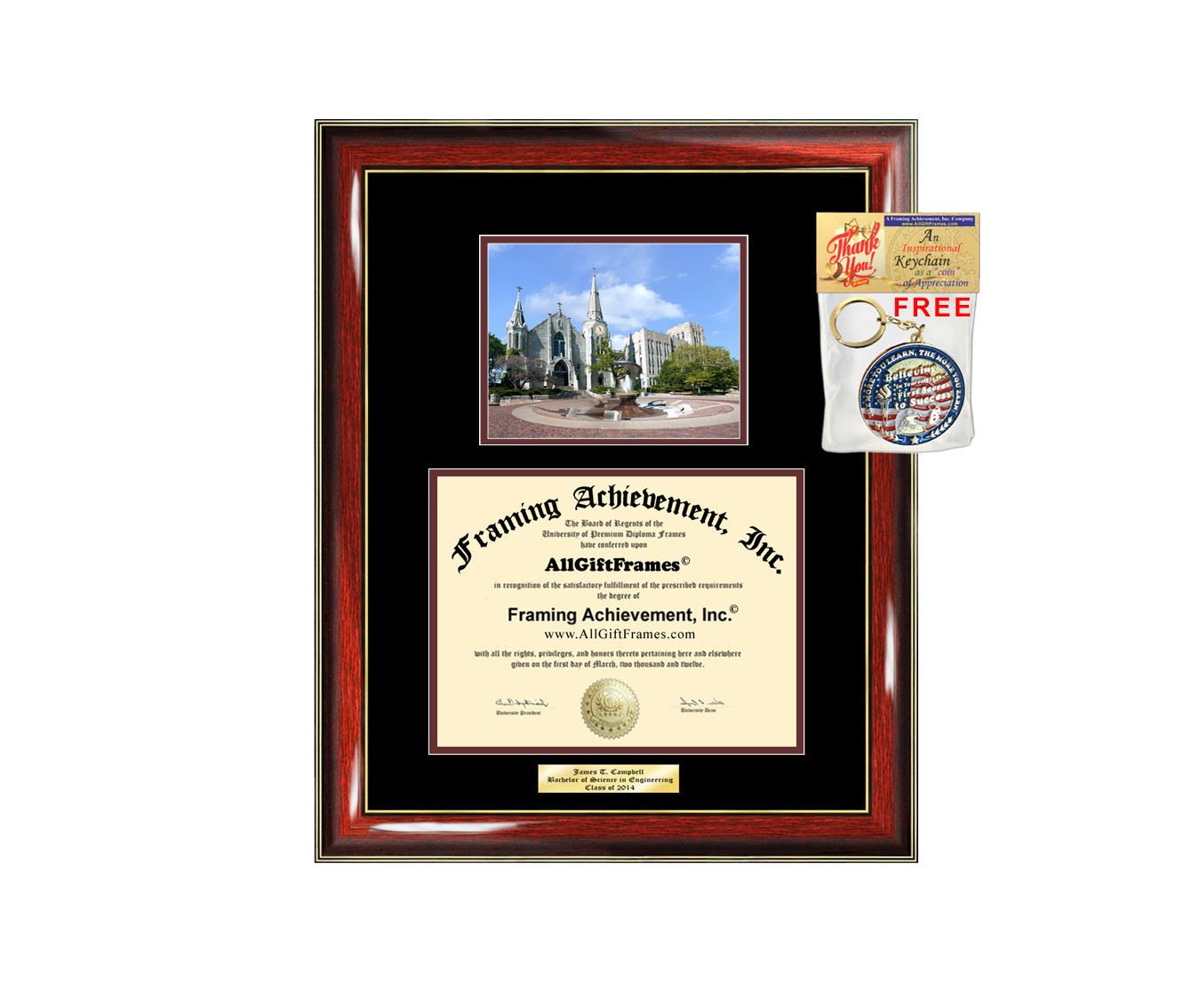 Custom Engraved Diploma Frame for Creighton University Graduates - Personalized Large Document Holder - Perfect Graduation Gift Idea for Students & Alumni - Display Your Degree with Pride in Home or Office