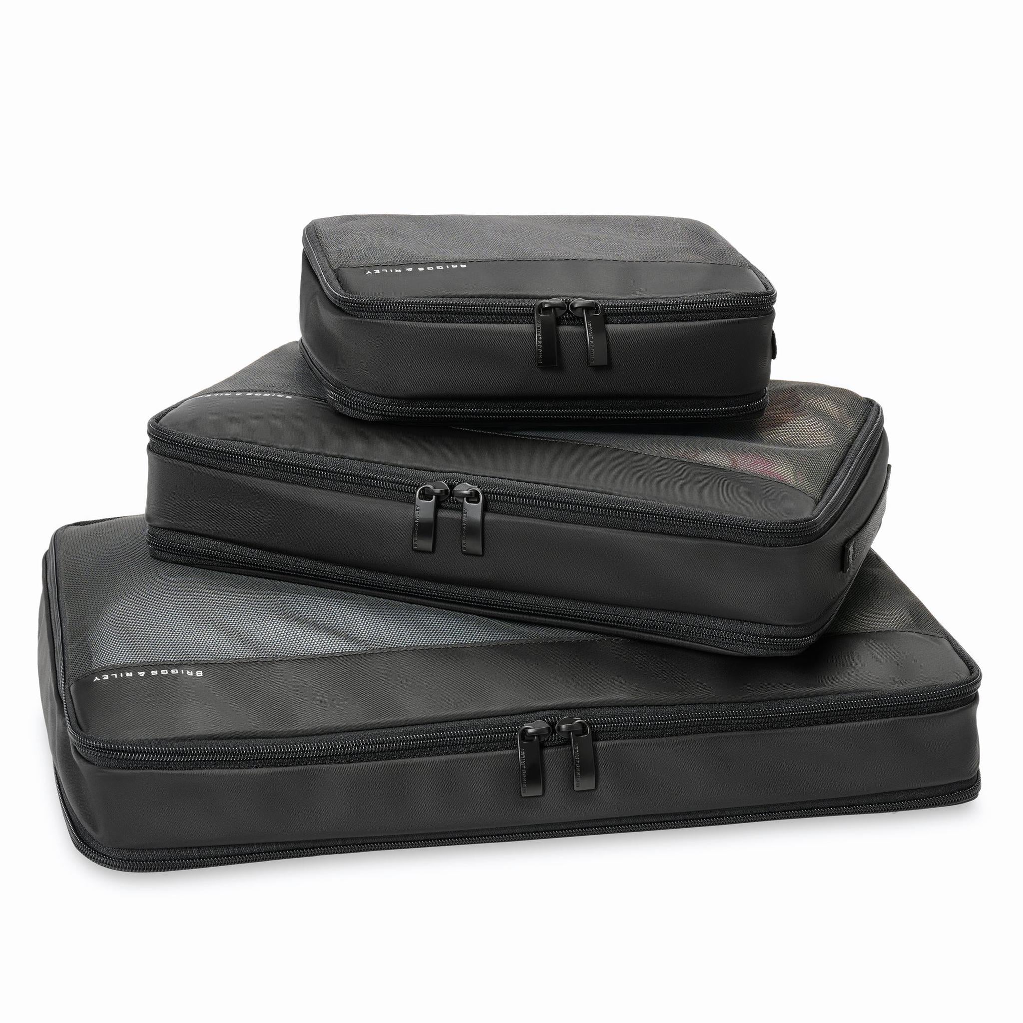 Briggs & Riley Check In Packing Cube Set - 3-Piece Luggage Organizer for Travel, Suitcase Storage Bags - Perfect for Business Trips, Vacations & Weekend Getaways