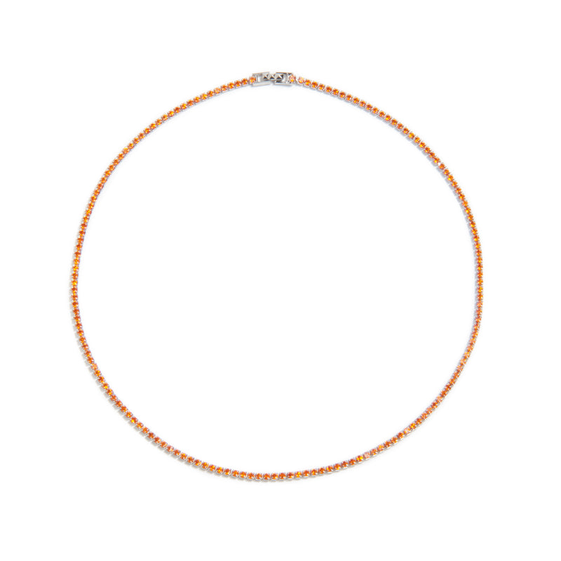 Elegant Tish Tennis Necklace for Women - 14K Gold Plated Diamond-Cut Chain Necklace | Perfect for Weddings, Anniversaries & Special Occasions