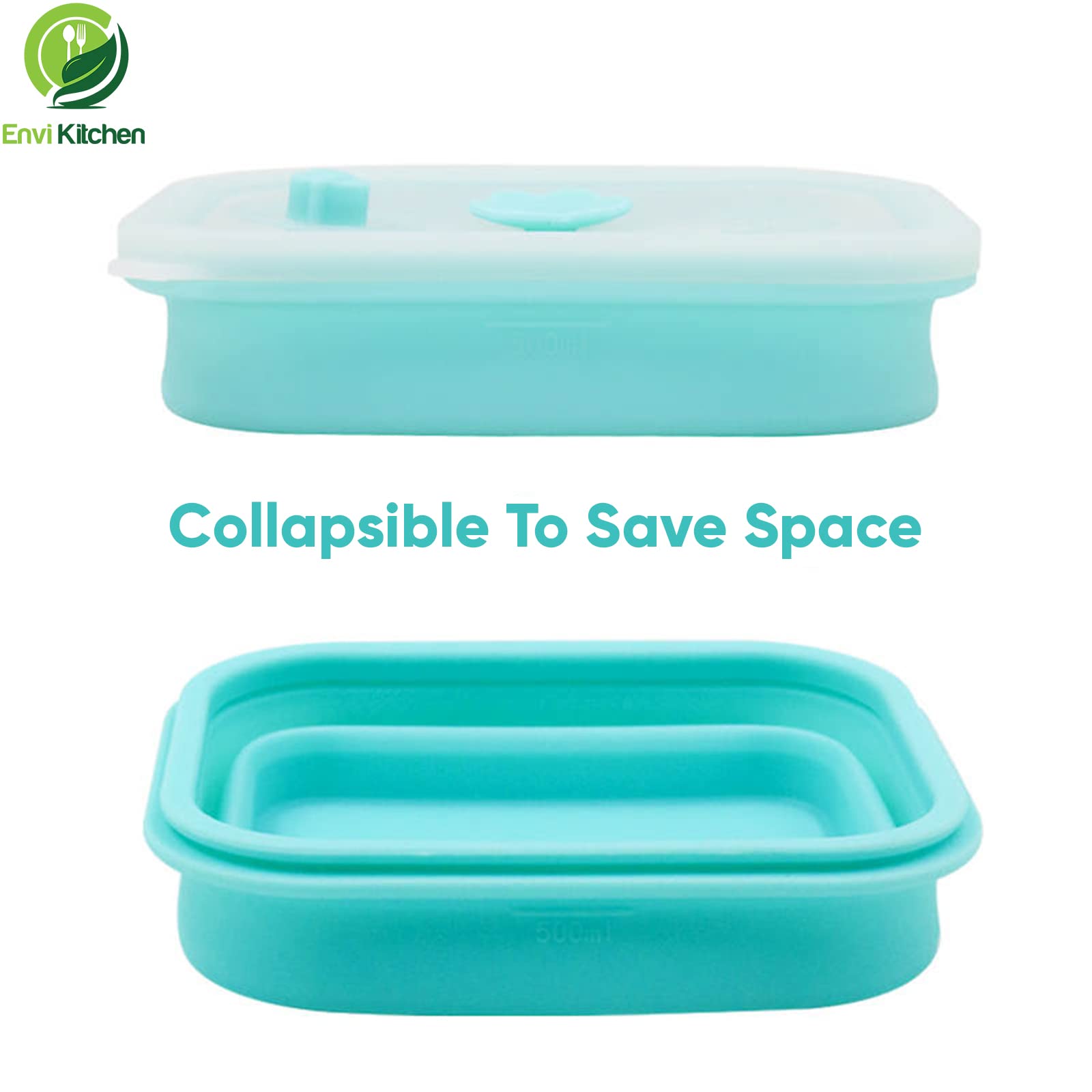 Airtight Food Storage Containers Set of 3 - Collapsible Silicone Kitchen Organizers for Snacks, Lunch & Pantry - Microwave, Freezer & Oven Safe | Perfect for Meal Prep, Leftovers & On-the-Go Snacking