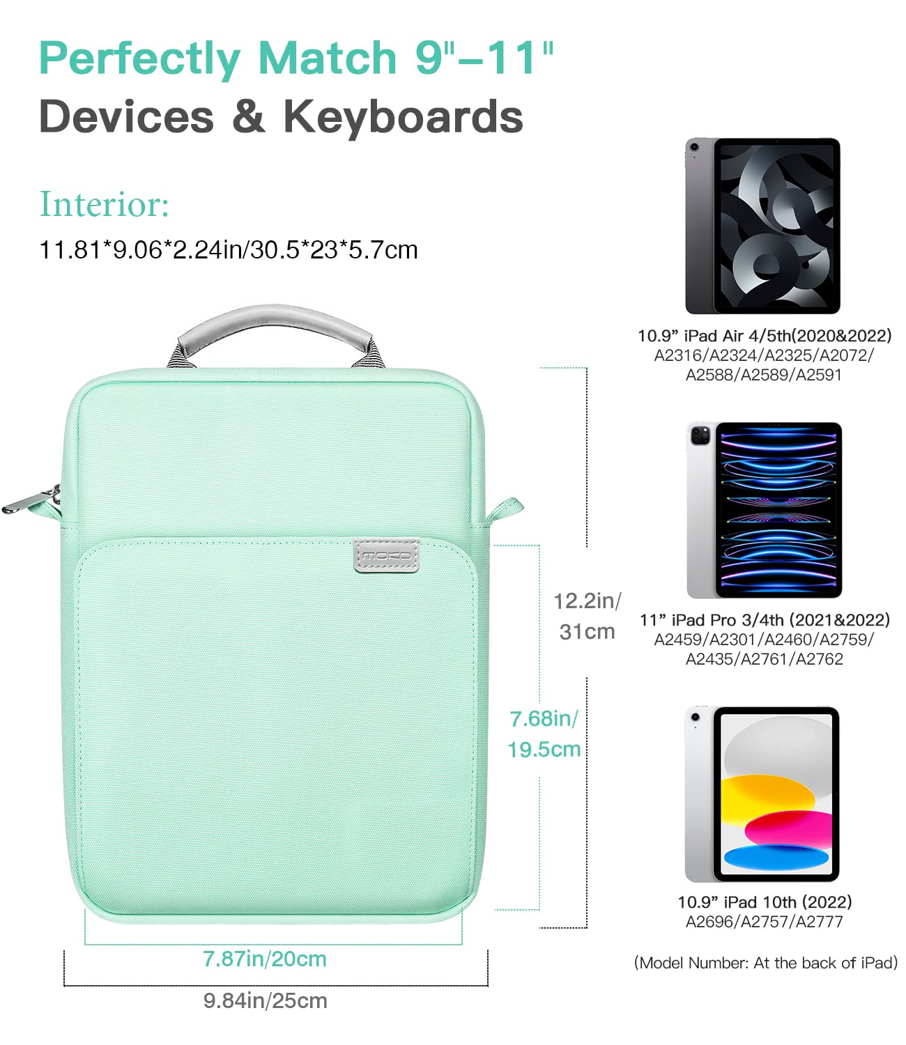 MoKo 9-11 Inch Tablet Sleeve Bag - Compatible with iPad Air 5 (10.9