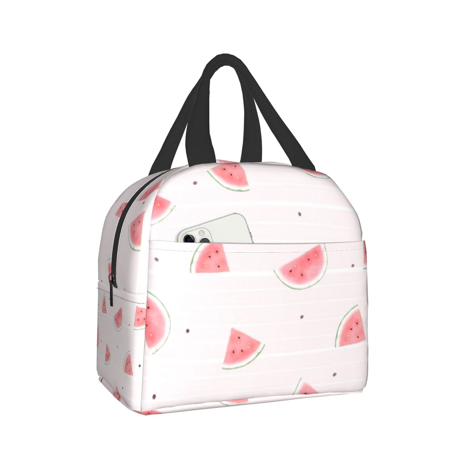 Insulated Watermelon Pink Lunch Bag for Women & Men - Reusable Tote Lunch Box for School, Work, Travel, Picnic & Outdoor Activities | Keeps Food Fresh