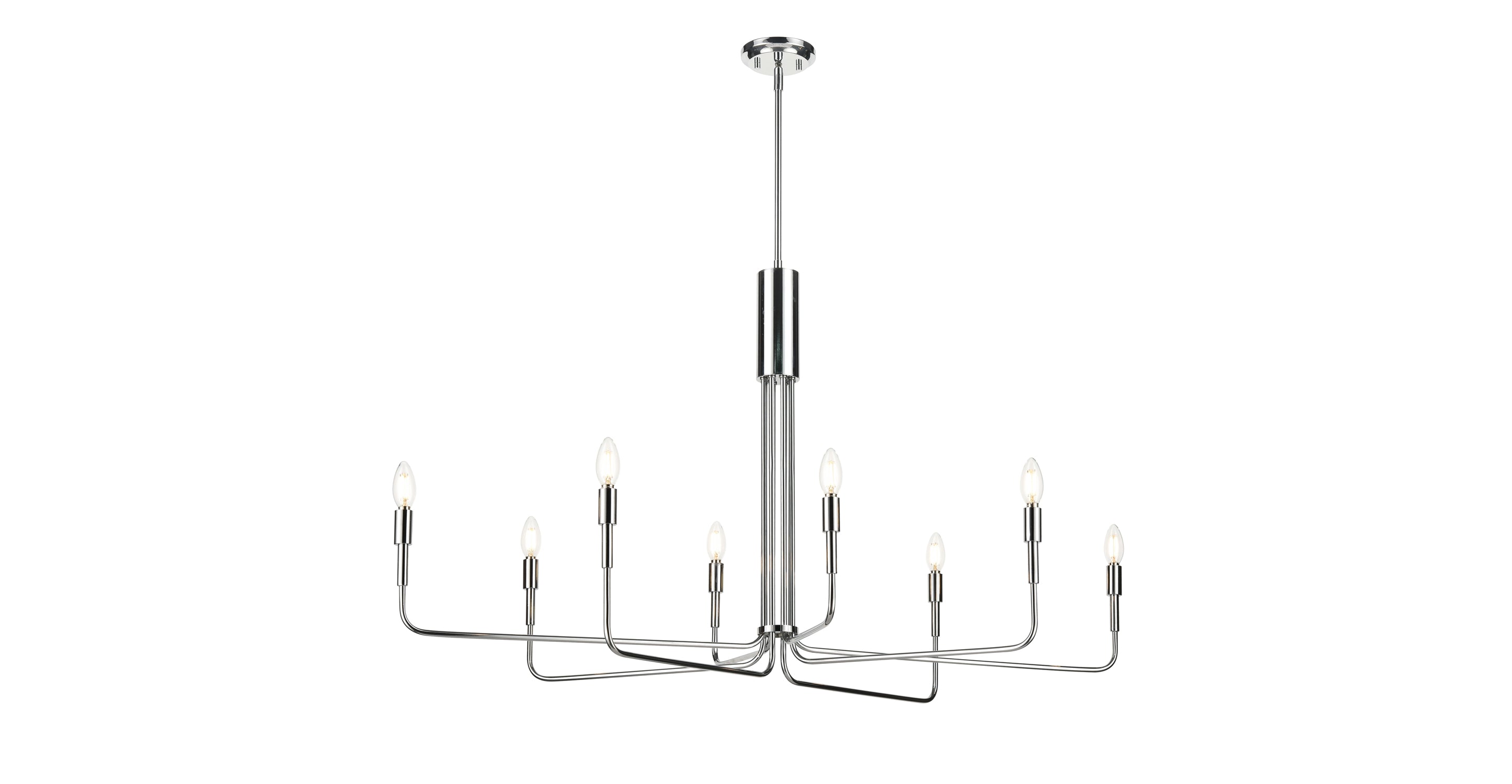 Bella 8-Light Modern Chandelier - Elegant Crystal Ceiling Light Fixture for Dining Room, Living Room & Bedroom Decor