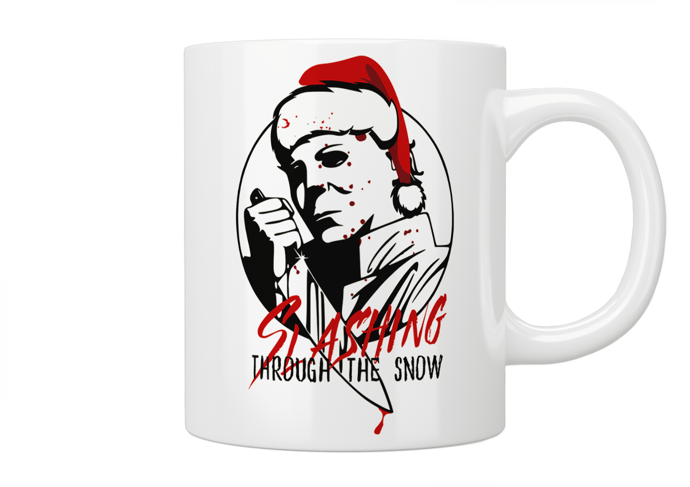 Michael Myers Slashin' Through The Snow Horror Movie Coffee Mug - Perfect for Halloween Gifts & Christmas Horror Fans