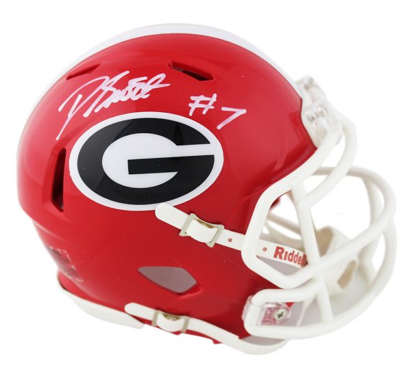 D'Andre Swift Autographed Georgia Bulldogs Riddell Revolution Speed NCAA Mini Helmet - Signed Football Collectible for Fans, Sports Memorabilia Display & Gift for NFL Enthusiasts