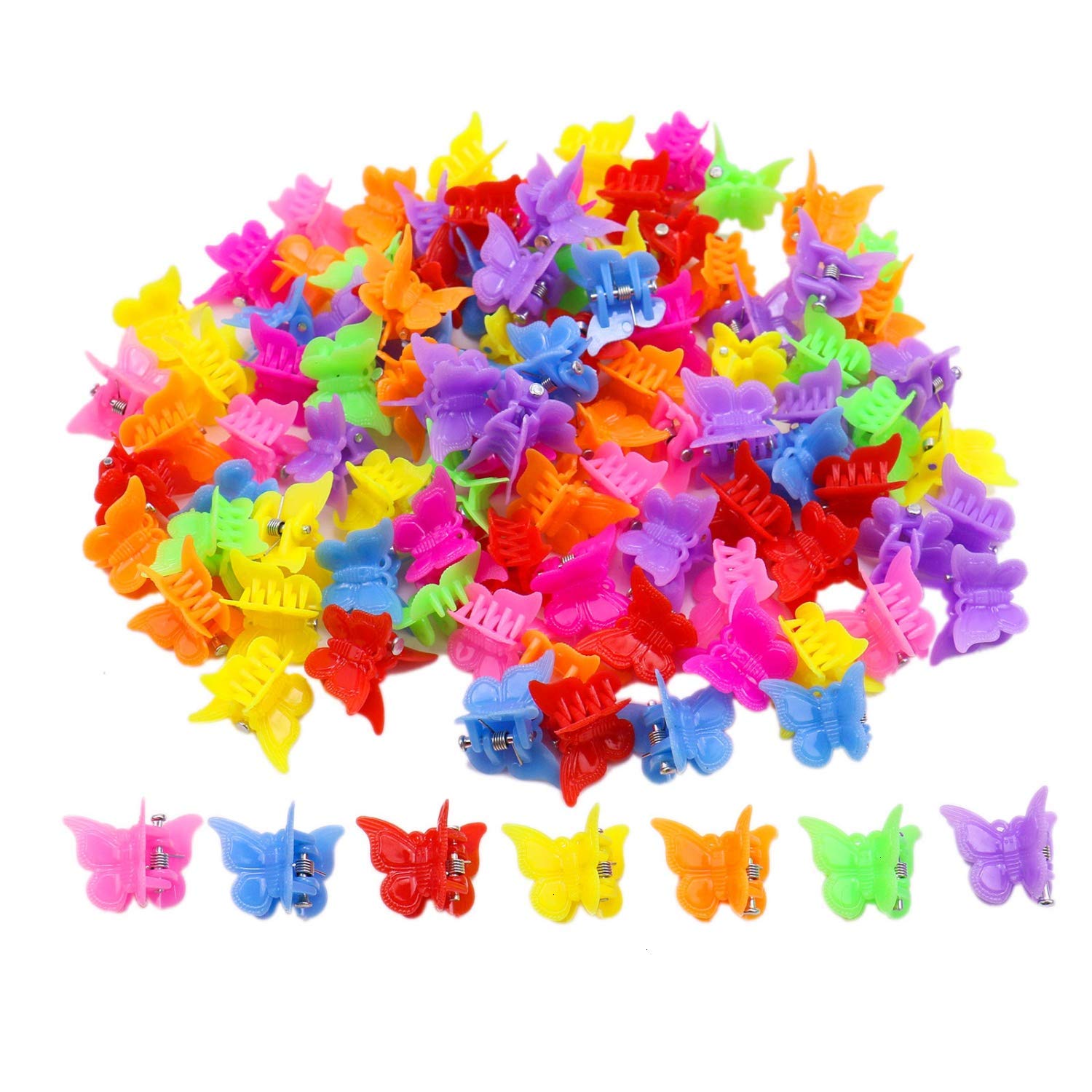 100 Pack Butterfly Hair Clips for Girls & Women - Bulk Small Mini Hairpins in Assorted Colors | Perfect for School, Parties, Weddings & Everyday Hairstyling