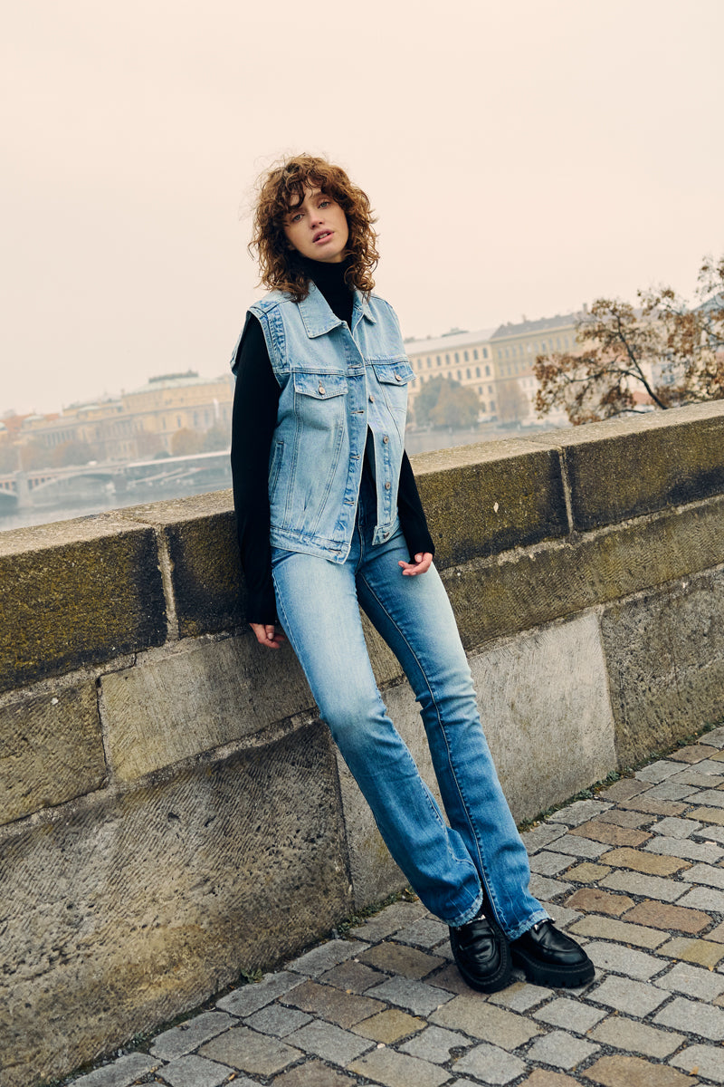Denicee High Rise Bootcut Jeans for Women - Stretchy Comfort Fit Flared Trousers - Perfect for Casual Wear, Office & Night Out