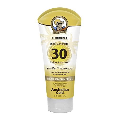 Australian Gold Sheer Coverage Lotion SPF 15 - 6 oz Sunscreen for Face & Body - Lightweight, Non-Greasy Moisturizer for Daily Sun Protection | Perfect for Beach, Pool & Outdoor Activities