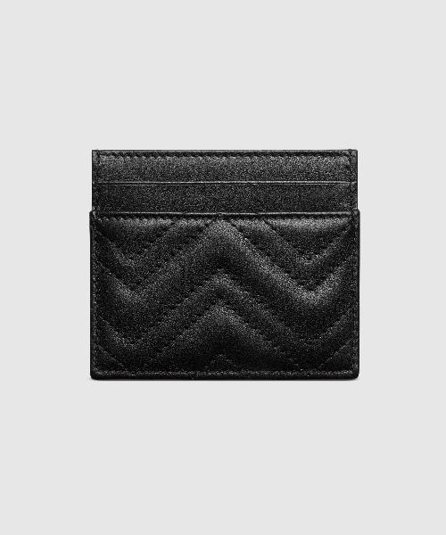 Gucci GG Marmont Leather Card Holder Wallet for Women - Slim RFID Blocking Credit Card Case with Zip Pocket - Perfect for Everyday Use & Travel Accessories