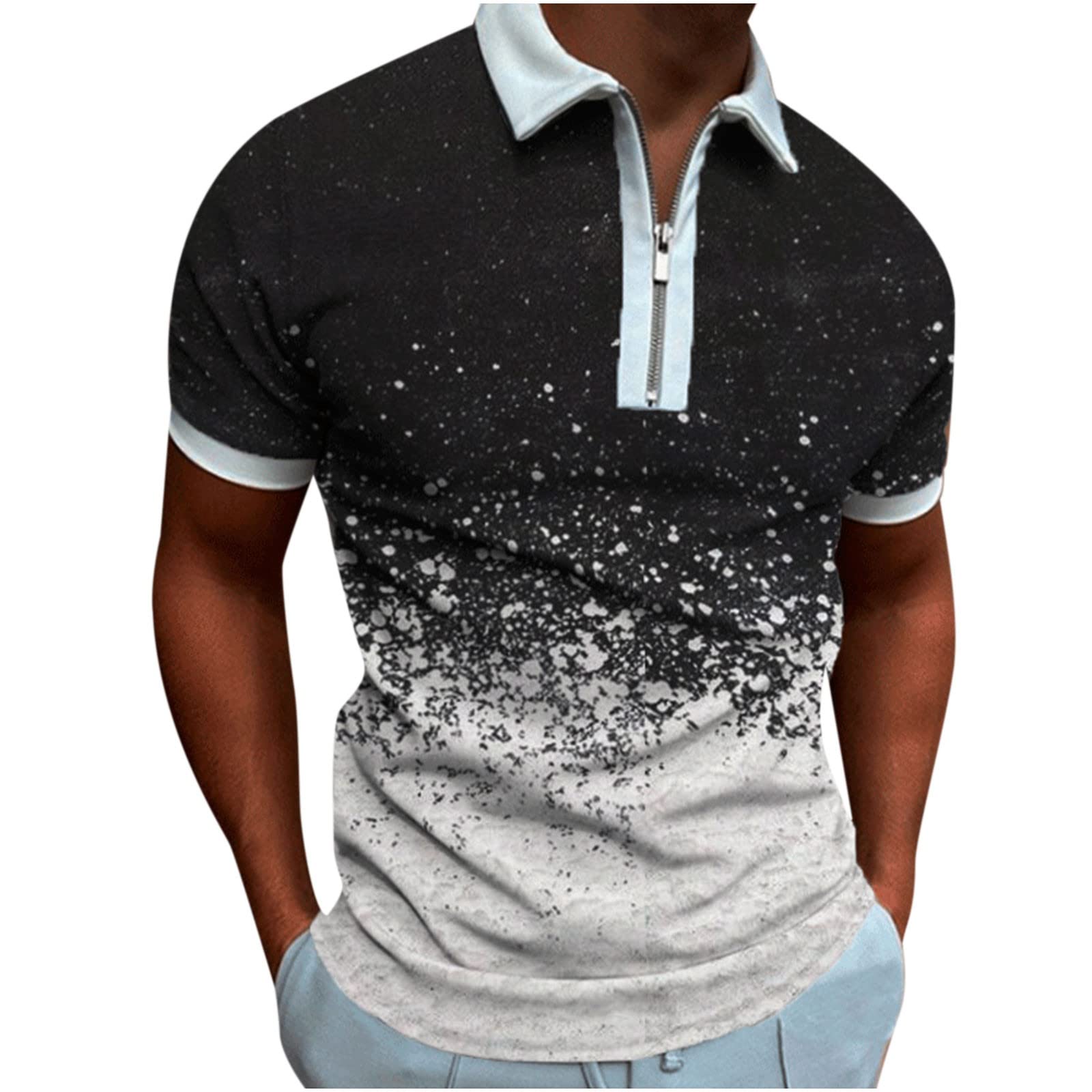 Men's Sherpa Jacket Pullover Zip-Up Sweatshirt with 3D Print Lapel - 2023 Athleisure Short Tops for Casual Outdoors & Urban Style
