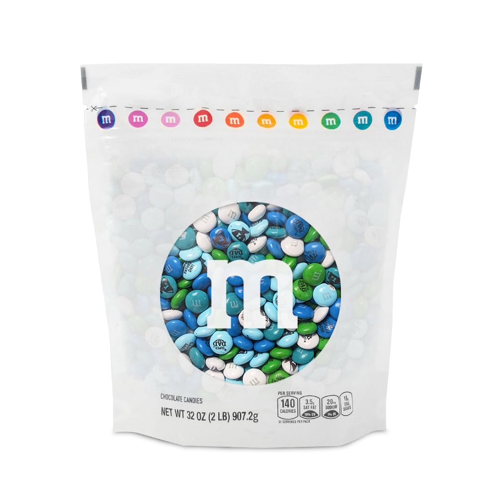 M&M'S Father’s Day Milk Chocolate Candies – 2lb Bulk Candy in Resealable Bag with Dad-Themed Printed Icons | Unique DIY Gift for Dad | Perfect for Father’s Day Gifts, Parties & Celebrations | Great for Office Treats, Stocking Stuffers & Family Gatherings