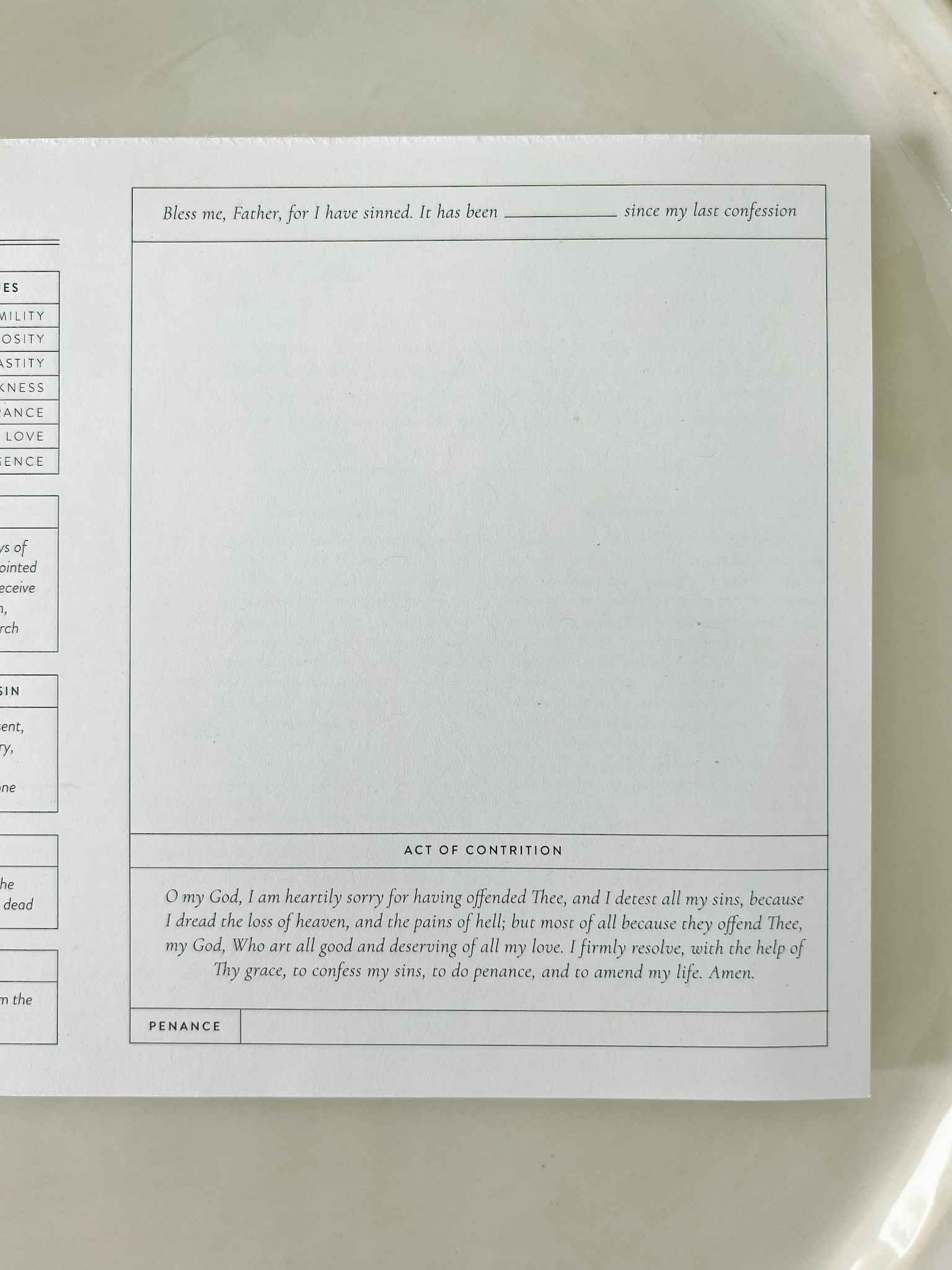 Examination of Conscience Notepad - Catholic Confession Journal for Reflection & Forgiveness - Perfect for Prayer, Church, and Spiritual Growth