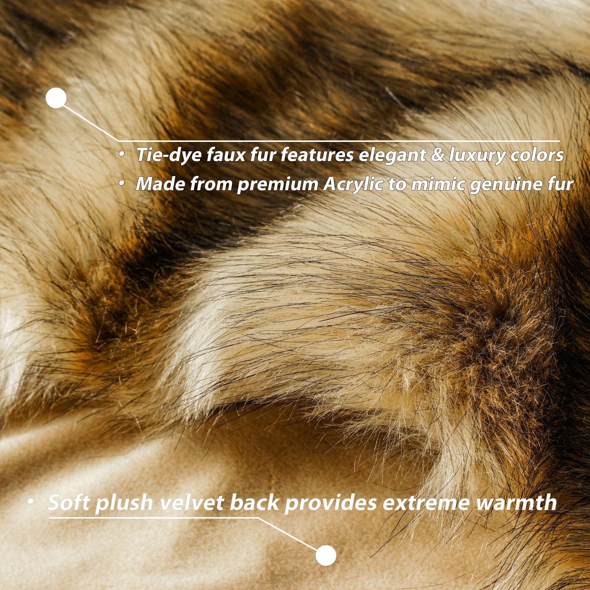 Luxury Golden Faux Fur Blanket 60x80 Inches - Ultra Soft Reversible Throw Blanket with Plush Velvet Back for Bed, Couch & Sofa - Warm Fluffy Fuzzy Blanket for Winter, Home Decor, Gift Giving & Cozy Nights