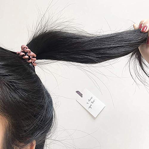 10 Pack Spiral Hair Ties - Coil Hair Ties & Phone Cord Hair Rings for Women & Girls (Ponytail Holders, No Damage Hair Accessories) - Perfect for Workouts, Yoga, School & Everyday Use