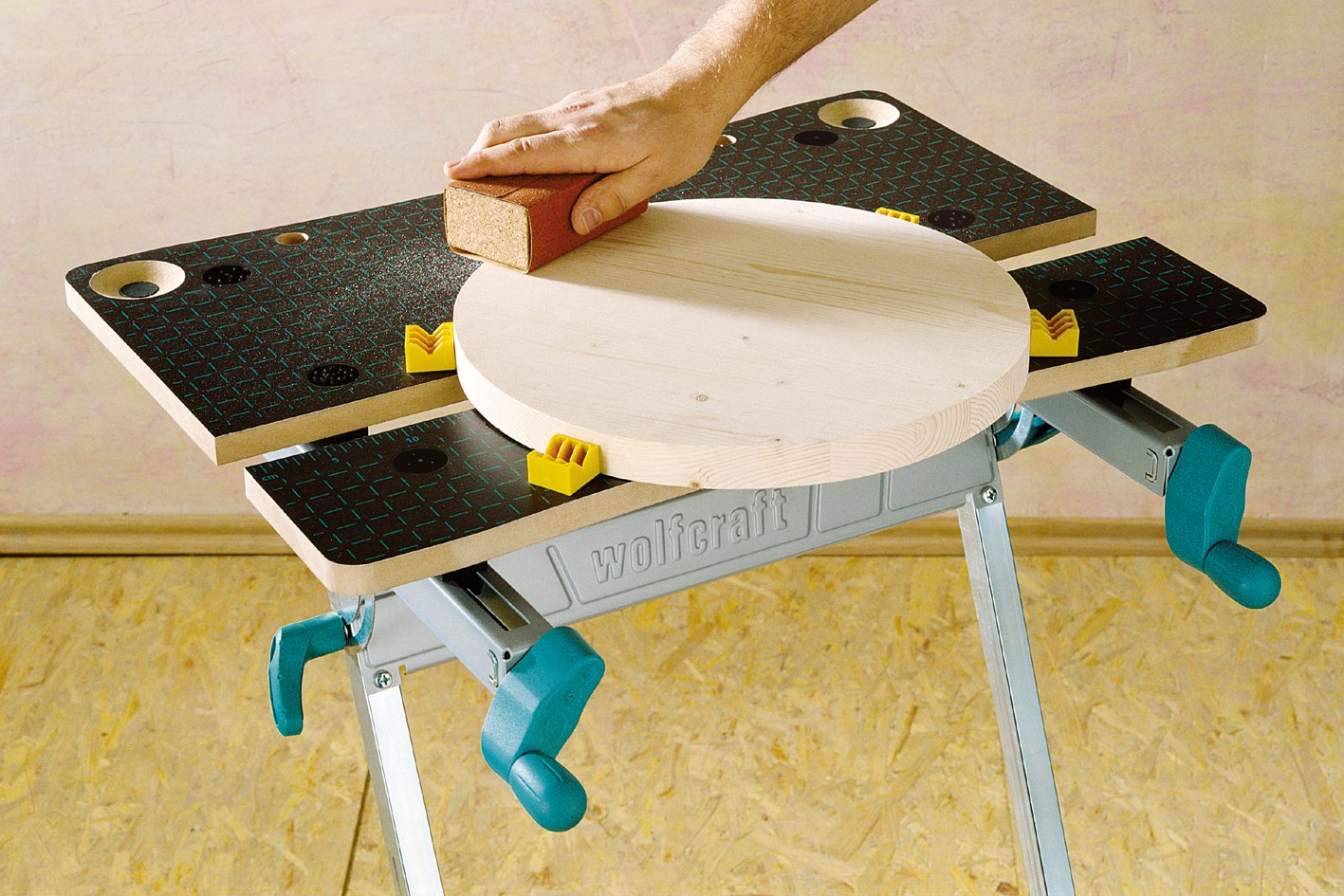 Wolfcraft Master 600 Adjustable Height Workbench & Clamping Table 6182000 - Perfect for Woodworking, DIY Projects & Garage Workshops