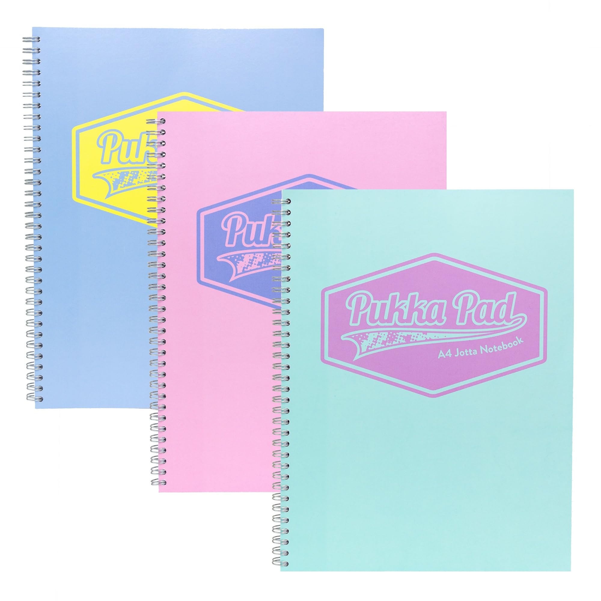 Pukka Pad Pastel Jotta Notebook - A4 Size, 3-Pack - Perfect for School, Office & Creative Writing