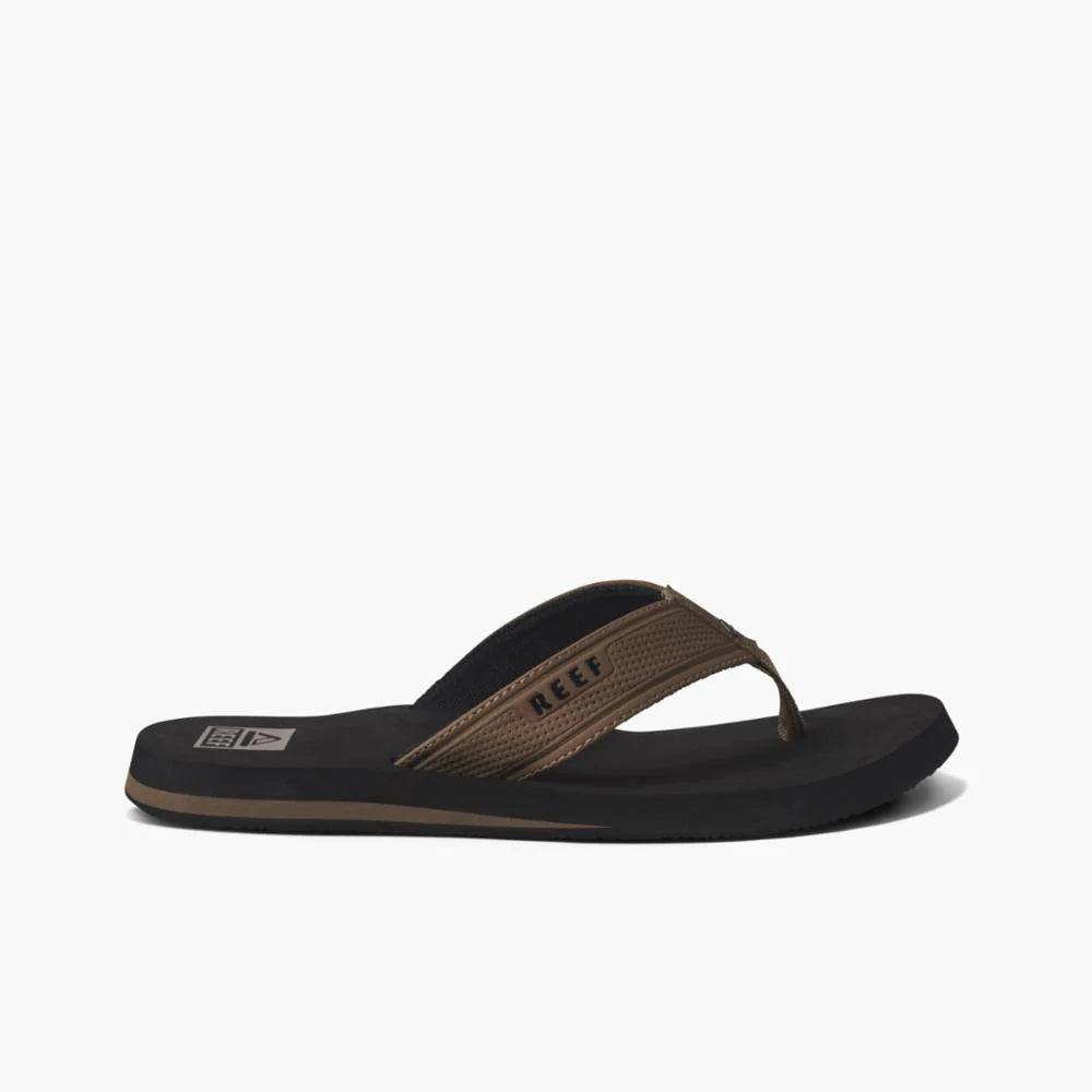 Reef Layback Blacktan Men's Flip Flops - Comfortable Beach Sandals for Summer, Pool, and Outdoor Activities