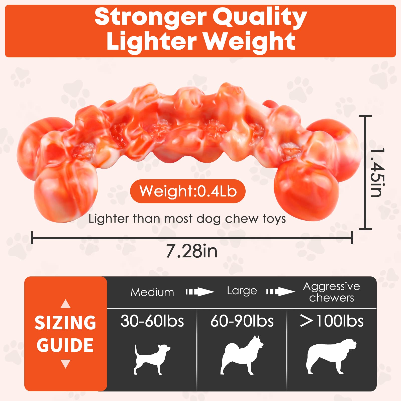 Durable Indestructible Dog Chew Toys for Aggressive Chewers - Tough Training & Teeth Cleaning Toys for Large Breed Dogs - Long-Lasting Busy Toy for Playtime, Crate Training & Anxiety Relief