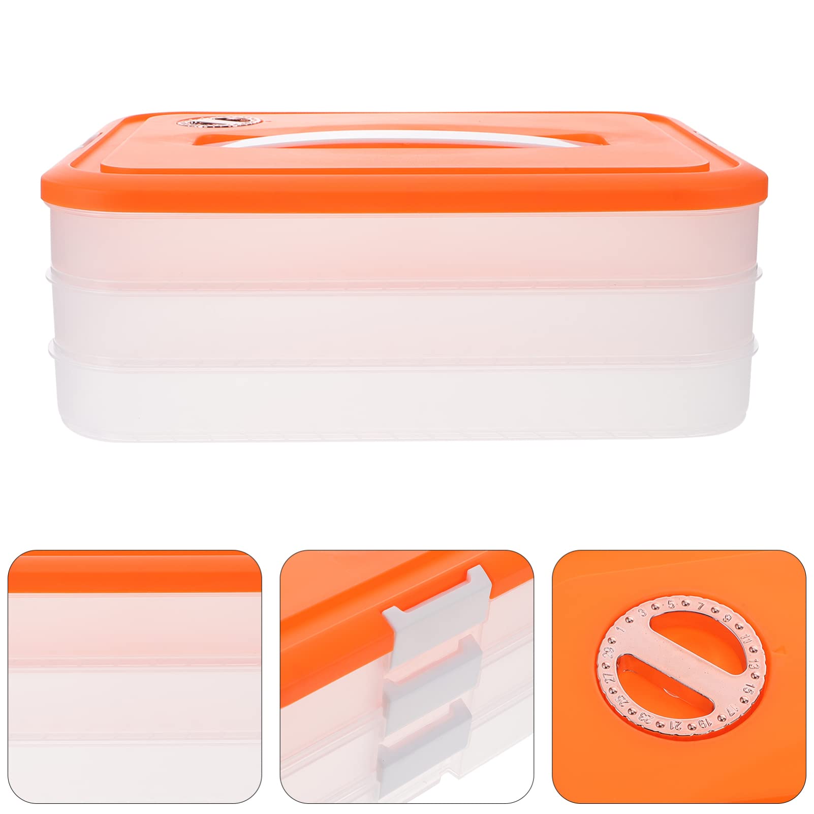 Angoily 3-Layer Stackable Refrigerator Organizer Bins - Plastic Food Storage Containers with Lids for Dumplings, Vegetables, Meat & Fish - Perfect for Kitchen, Pantry & Meal Prep Organization