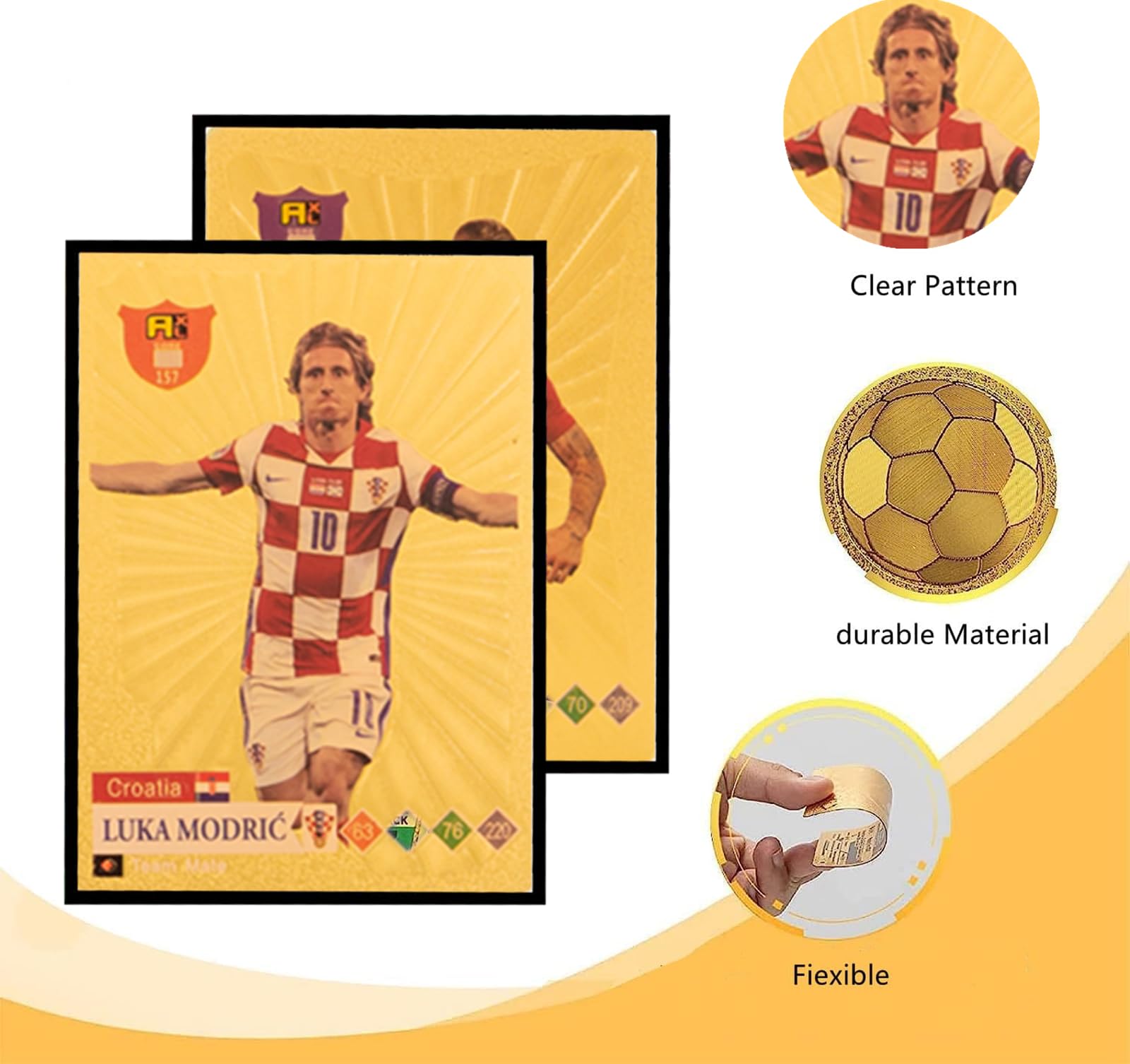 2024 World Cup & UEFA Champions League Gold Foil Soccer Trading Cards - Complete Collection Pack with No Duplicates - Perfect for Kids Gifts, Collectors & Fantasy Football Fans