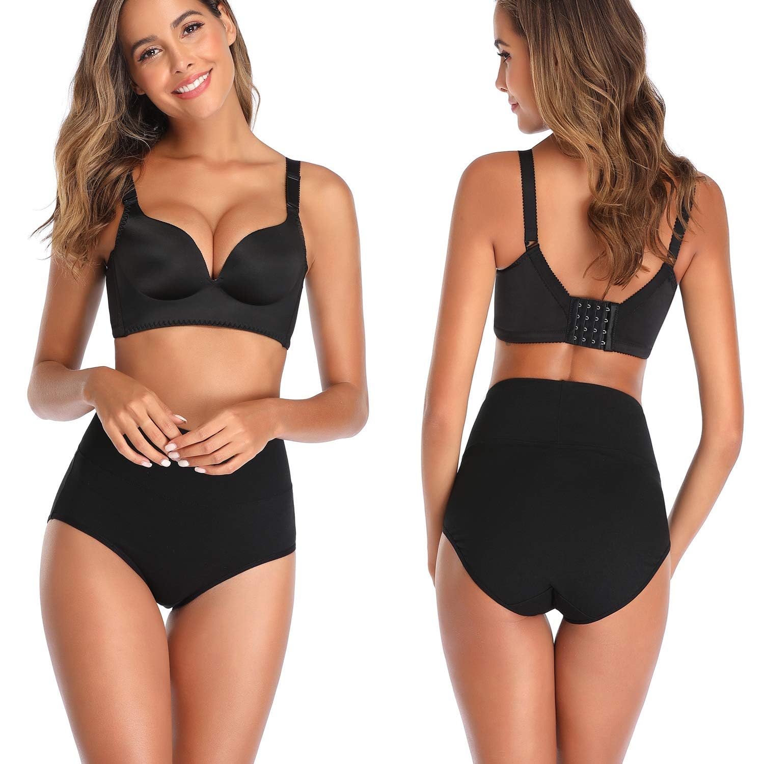 Women's High Waist Cotton Underwear - Soft Stretch Briefs Comfy Ladies Panties Multipack (3/5/7 Pack) - Perfect for Daily Wear, Yoga & Sleeping
